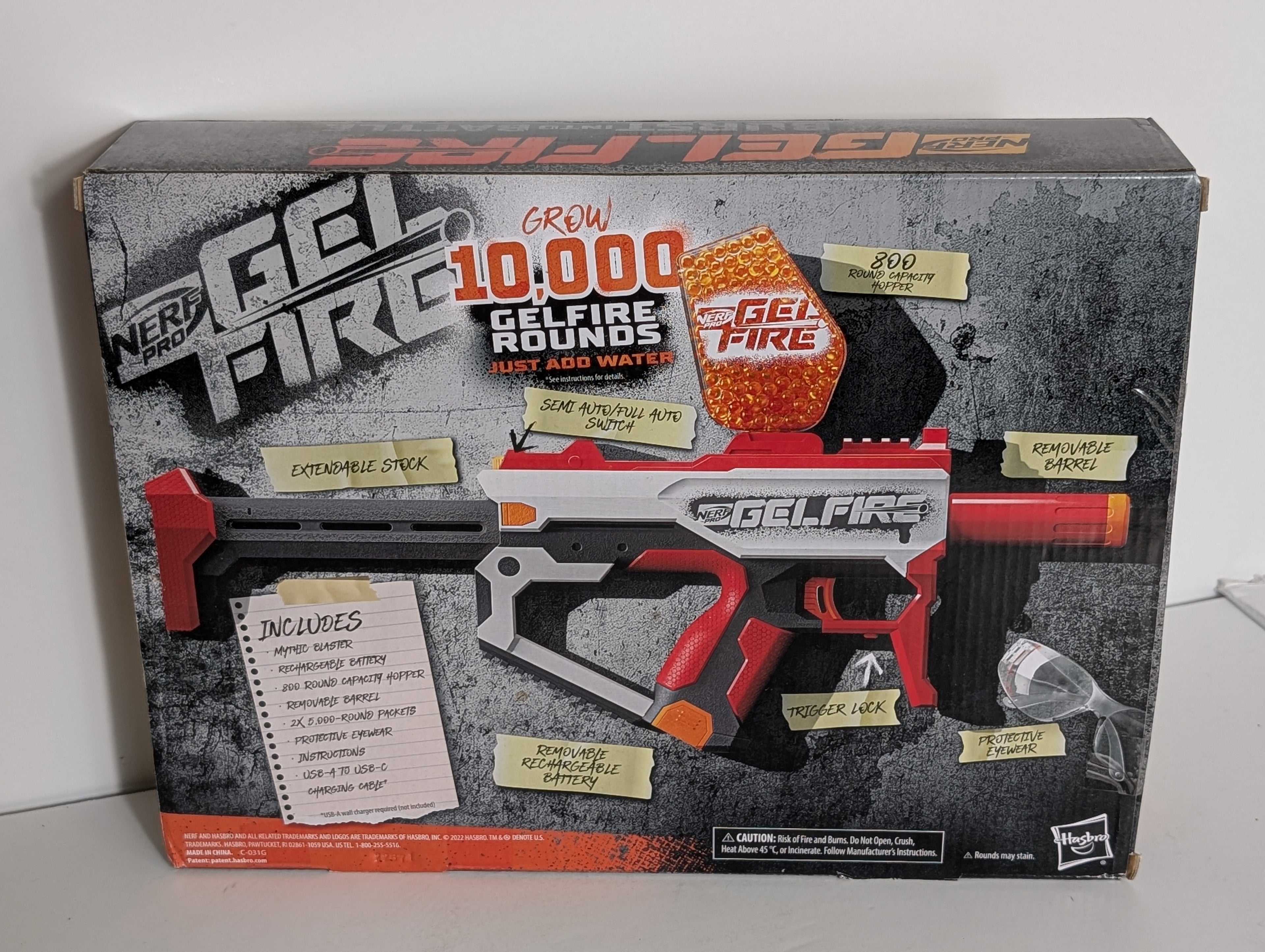 NERF Pro GelFire Mythic foam blaster 10,000 Rounds Semi/Full Auto Gel Ball toy launcher Set NIB