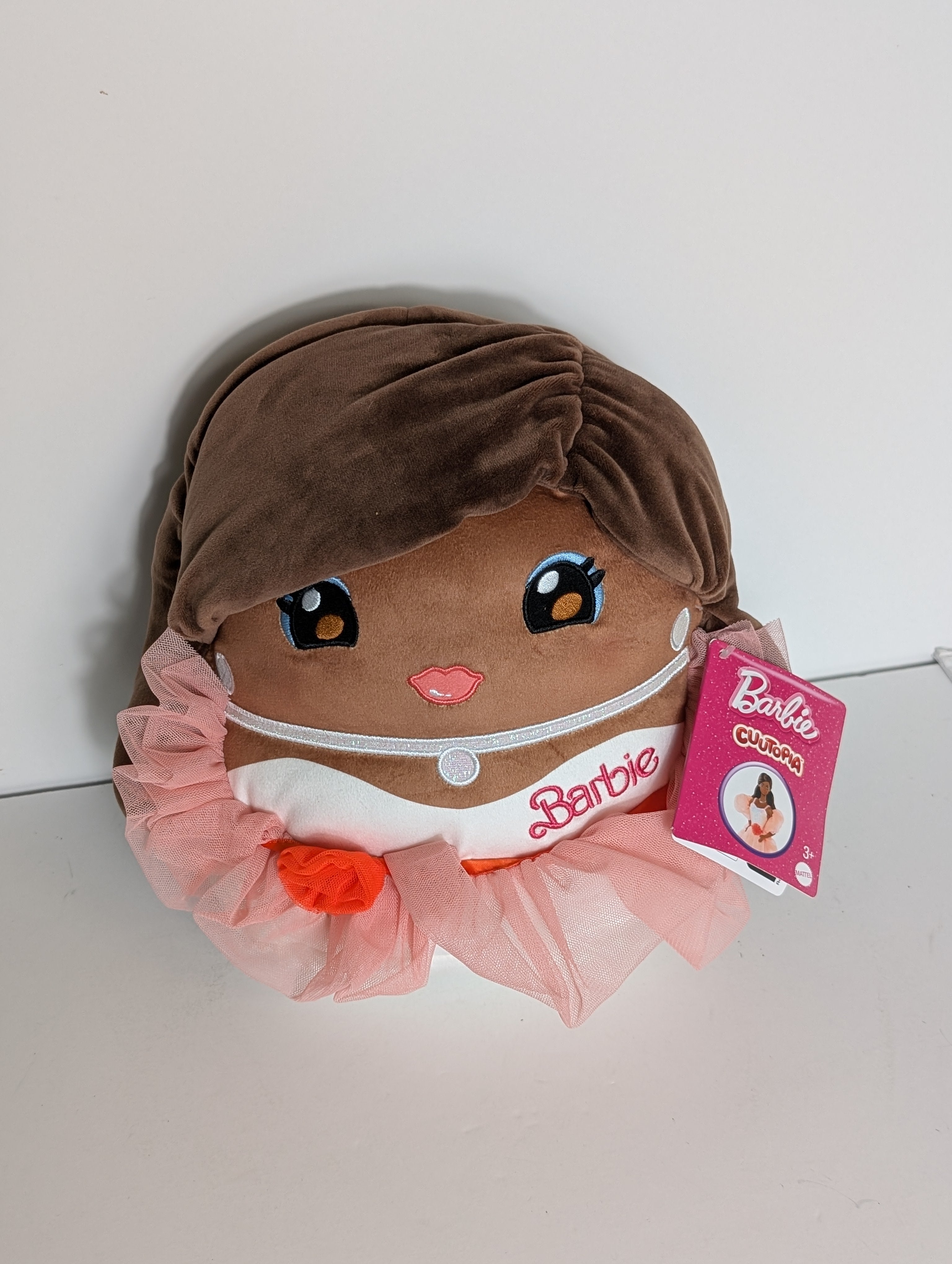Barbie Cutopia Plush Doll – Brown Hair Pink Tulle Dress by Mattel NWT