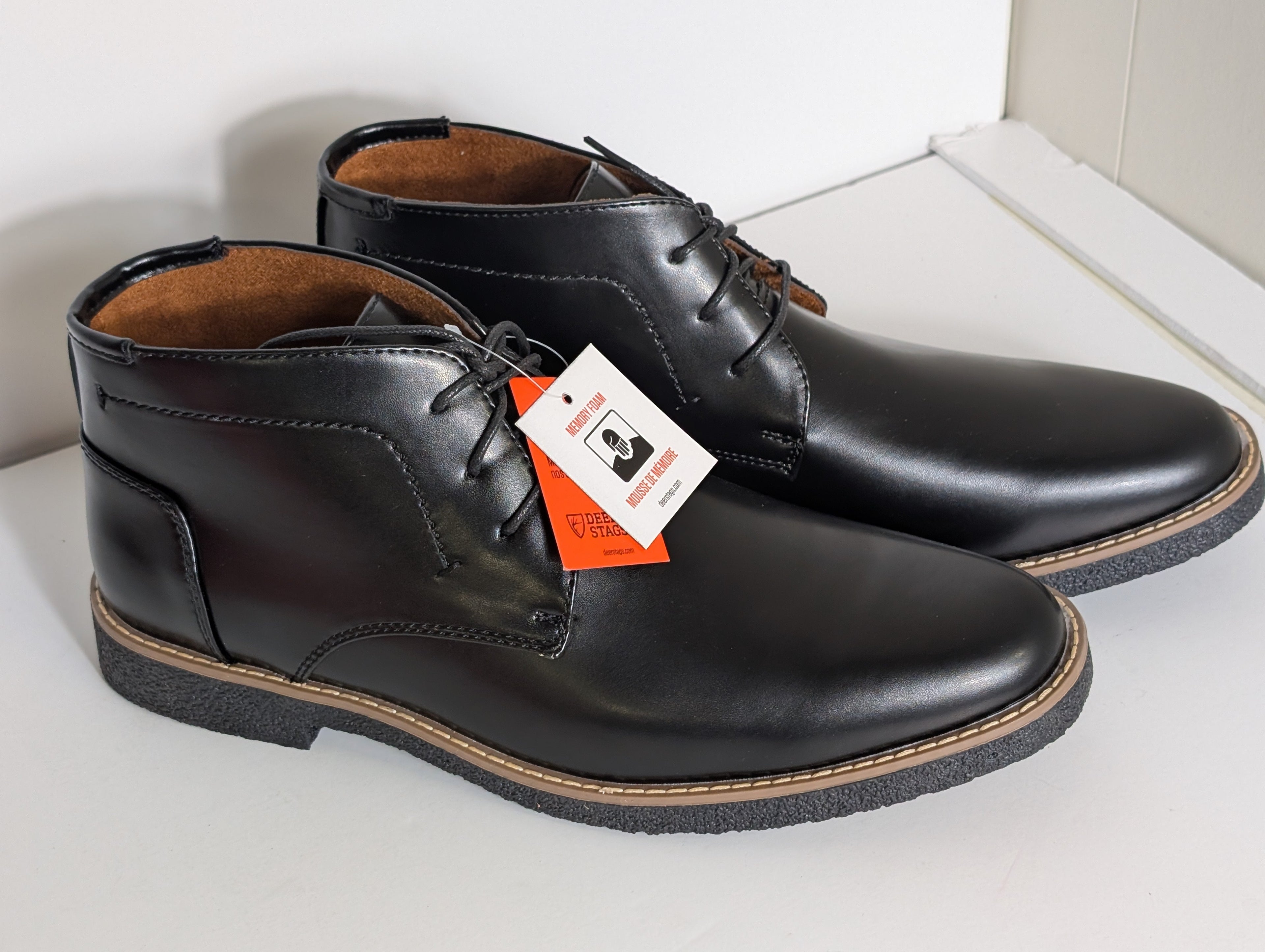 Deer Stags Bangor Black Vega Leather Chukka Boots Men’s Size 12M Comfort Foam