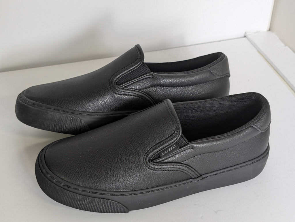 Lugz Clipper SR Wide Slip Resistant Black Leather Work Shoes Women’s 6.5W