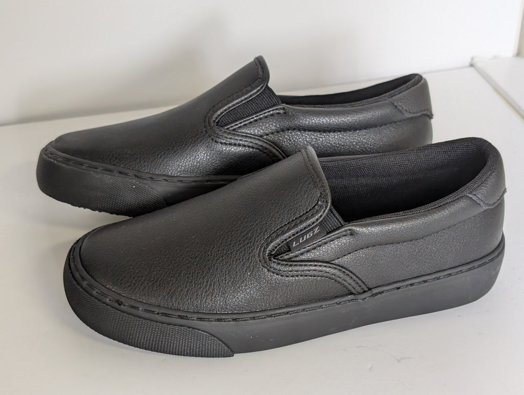 Lugz Clipper SR Wide Slip Resistant Black Leather Work Shoes Women’s 6.5W