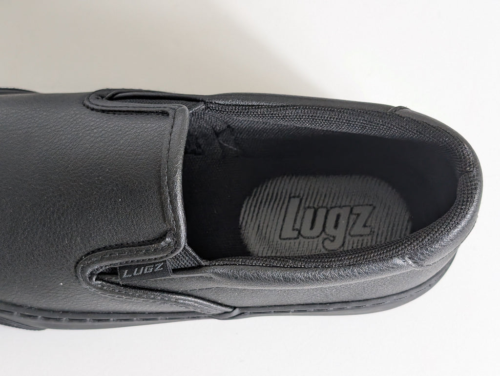 Lugz Clipper SR Wide Slip Resistant Black Leather Work Shoes Women’s 6.5W