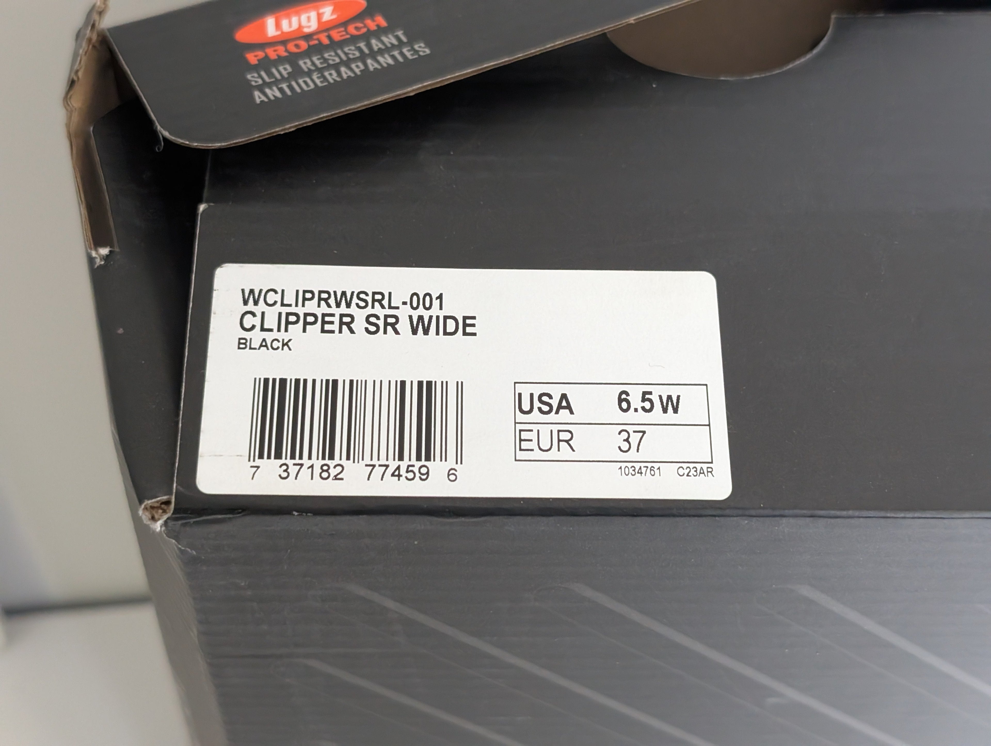 Lugz Clipper SR Wide Slip Resistant Black Leather Work Shoes Women’s 6.5W