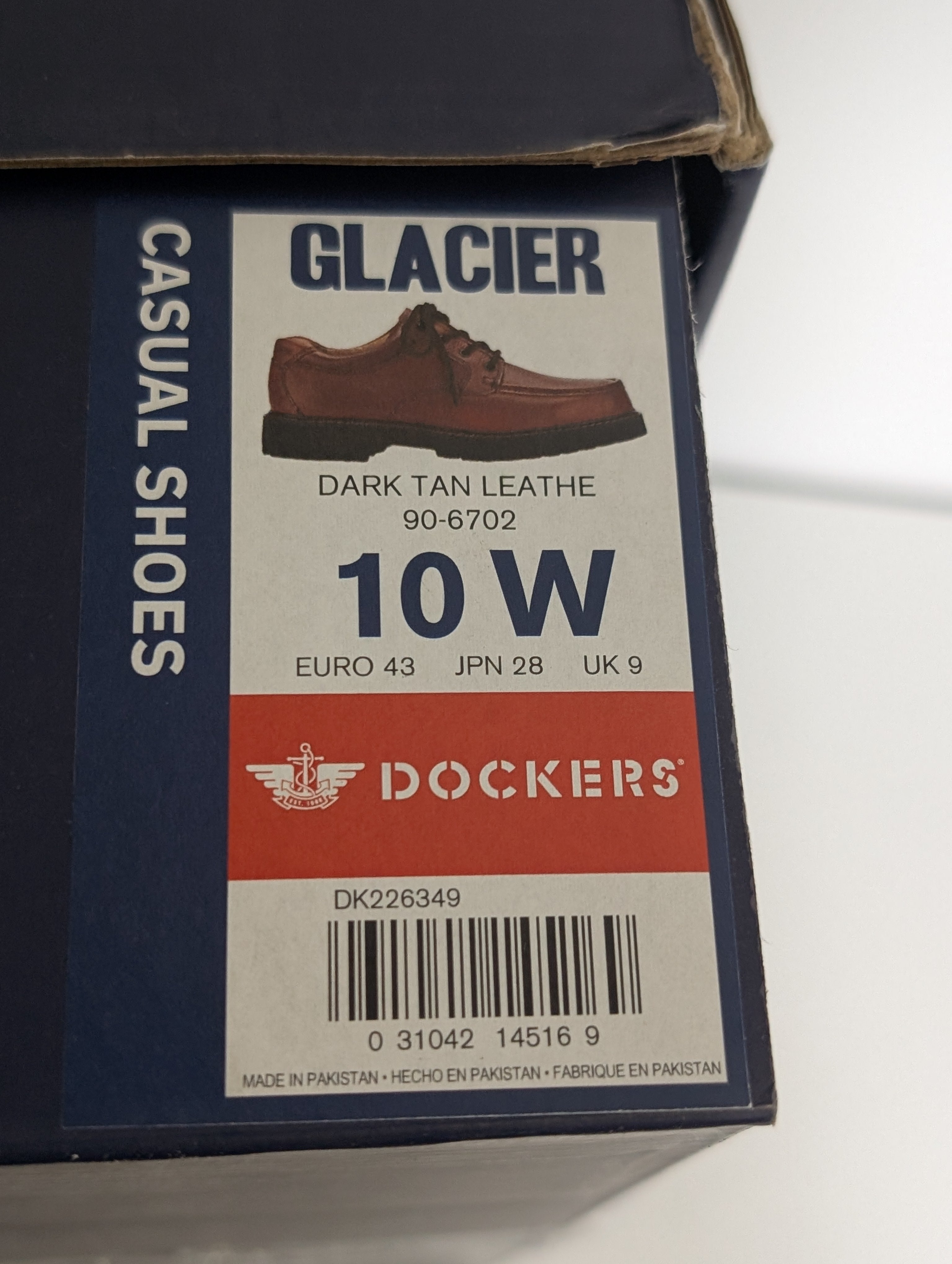 Dockers Glacier Dark Tan Leather Oxford Casual Shoes Men’s Size 10W Oil Resistant NIB
