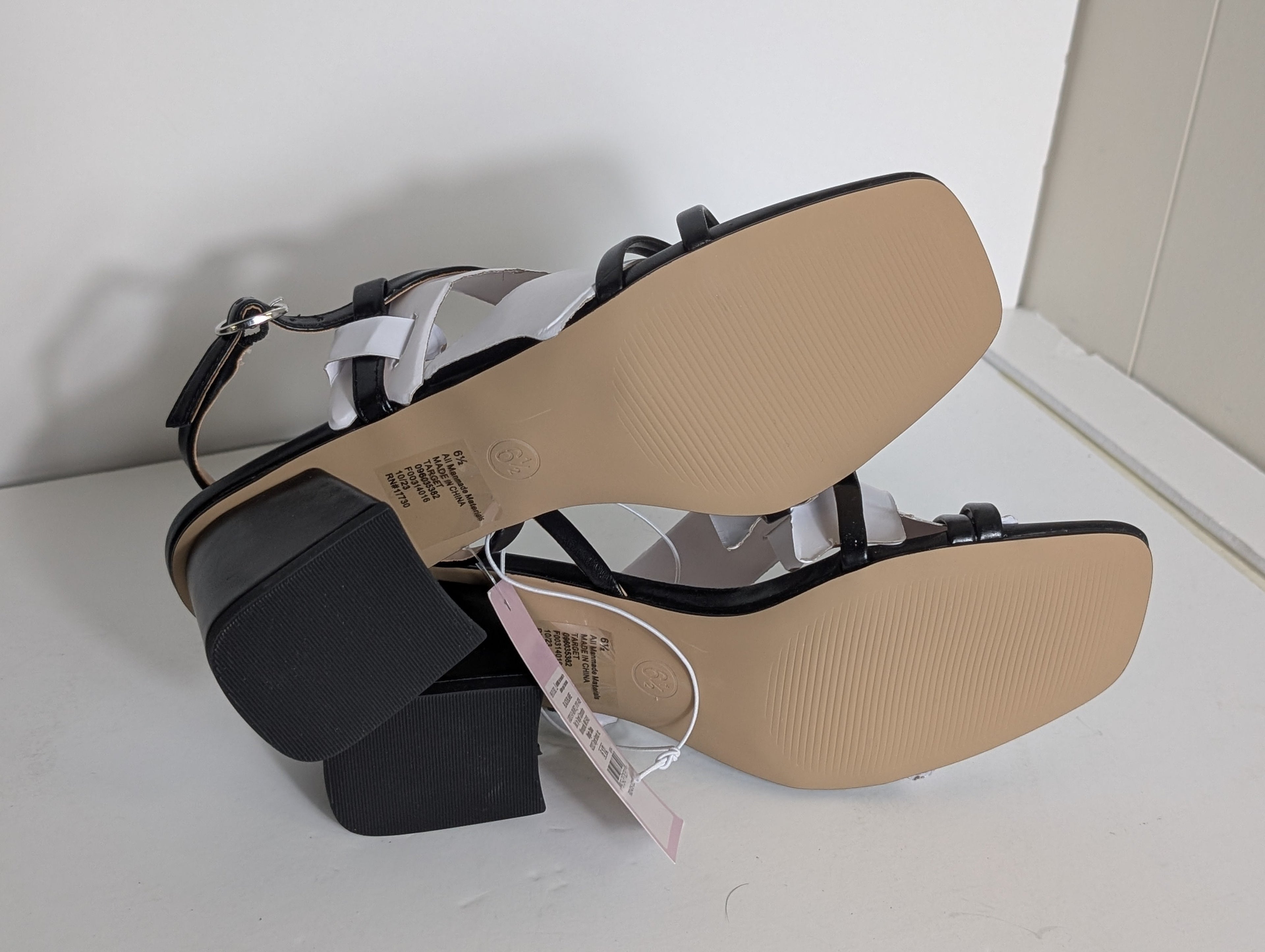 Wild Fable Black Strappy Block Heel Sandals Women’s Size 6.5 New with Tags