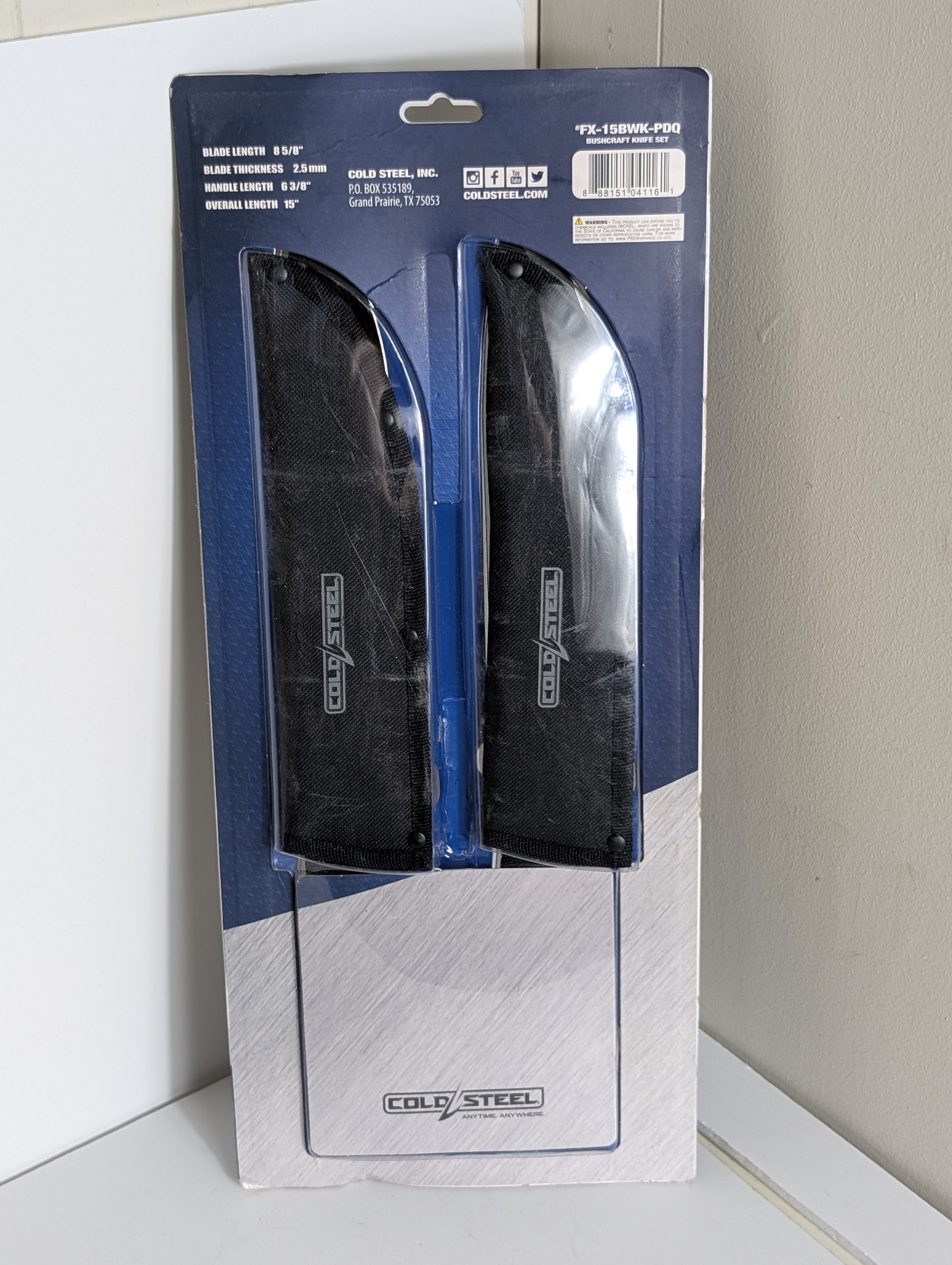 Cold Steel Bushcraft Knife Set 8 5/8 Inch Blades 3CR13 Steel with Sheaths NIB