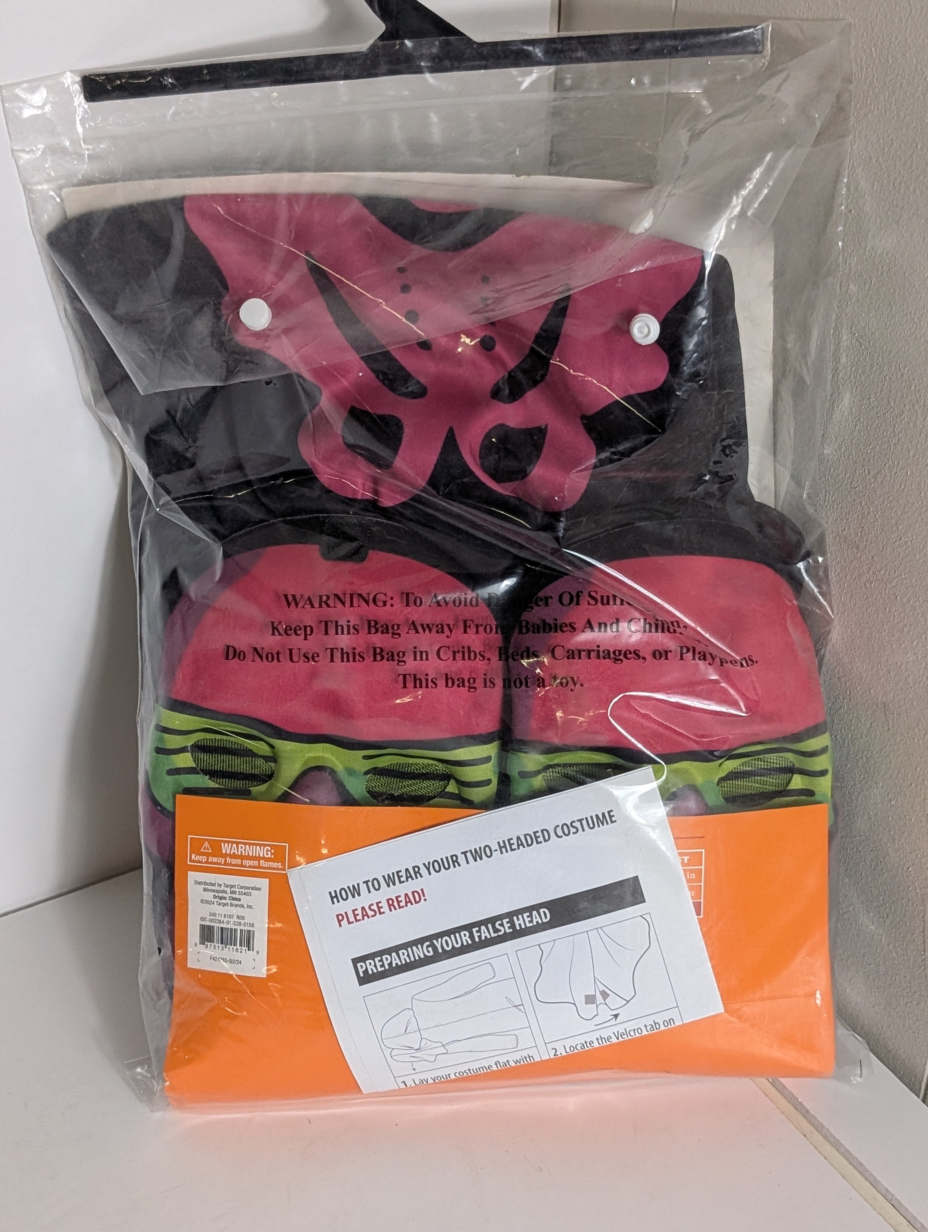 Hyde and Eek Boutique Kids XL Stuffable Two-Headed Skeleton Costume New in Package