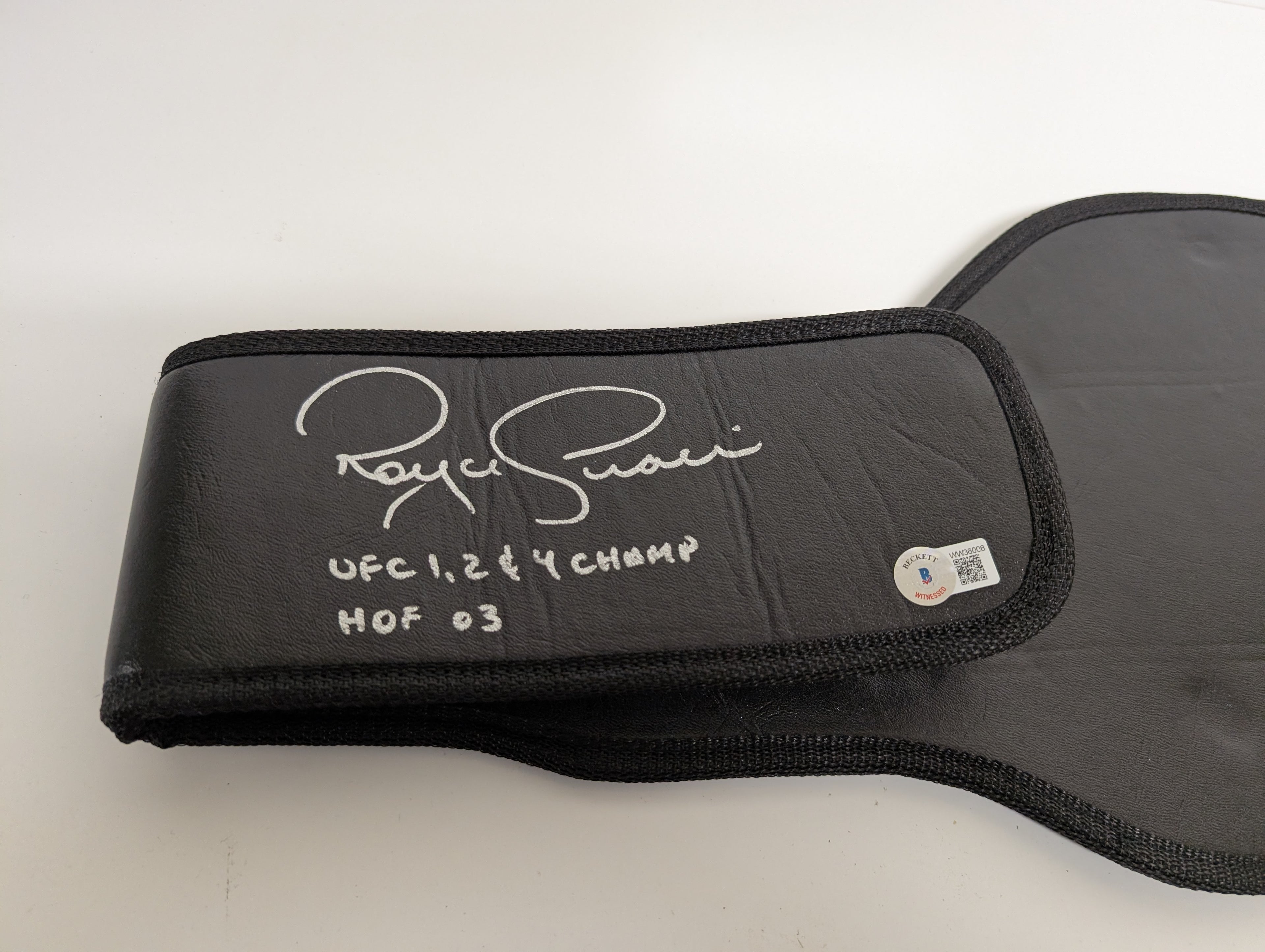 Royce Gracie Signed UFC World Superfight Championship Belt Beckett Witnessed Autograph (Vintage)