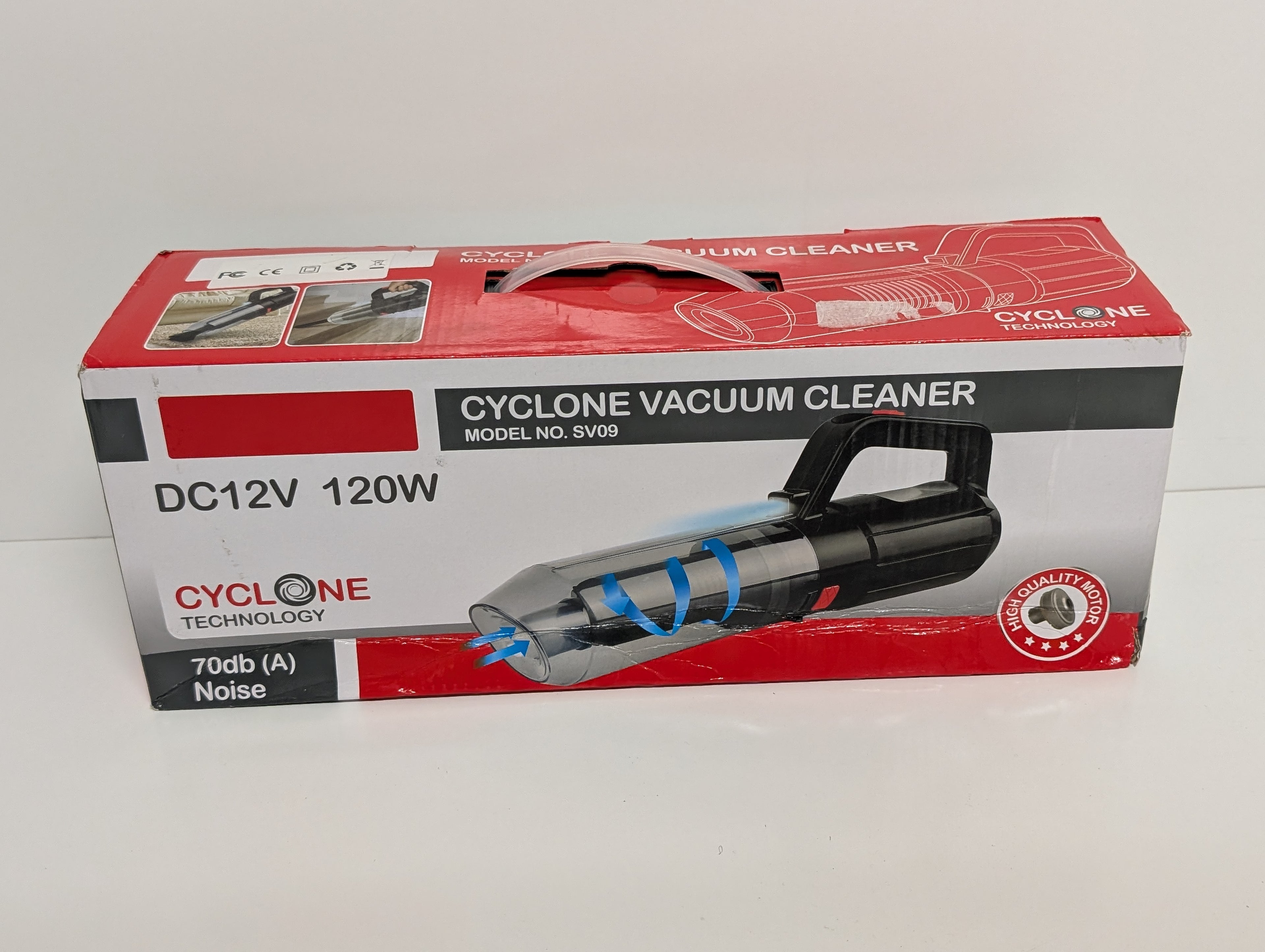 Cyclone Technology Model SV09 DC12V 120W Handheld Car Vacuum Cleaner (New in Box)