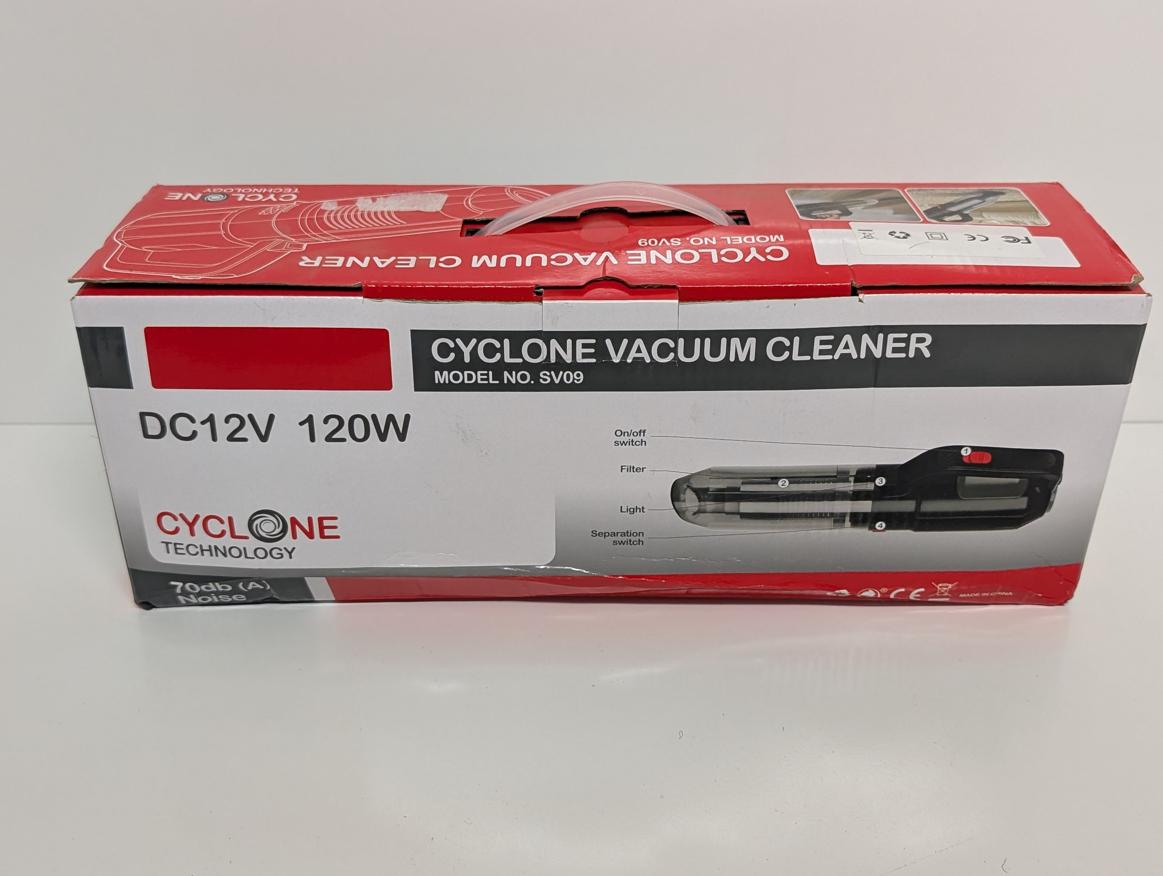 Cyclone Technology Model SV09 DC12V 120W Handheld Car Vacuum Cleaner (New in Box)