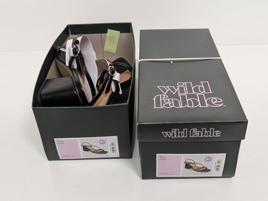 Wild Fable “Blaire” Black Strappy Block Heel Sandals – Size 6.5 (New in Box)
