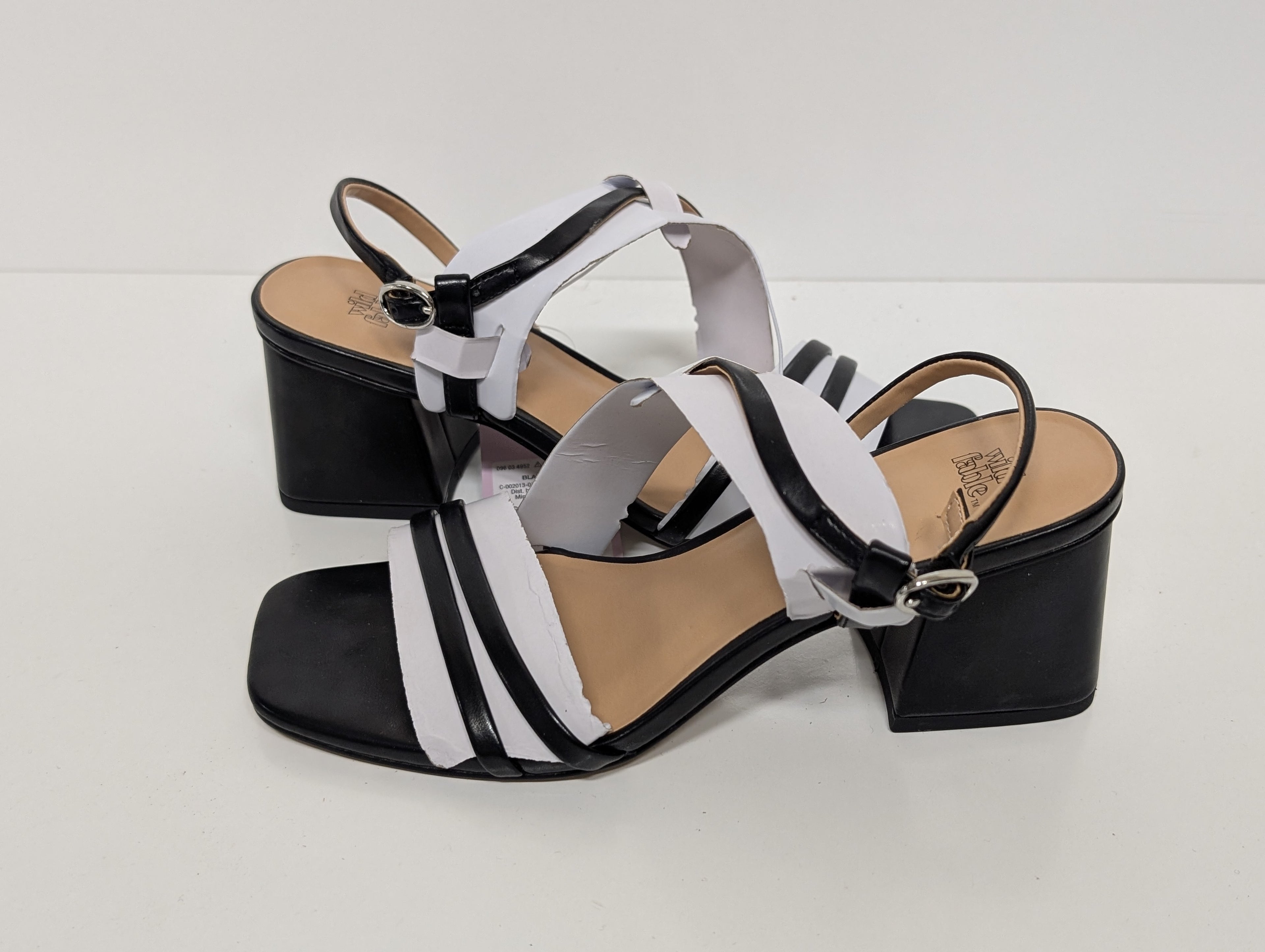 Wild Fable Blaire Black Strappy Block Heel Sandals Size 6 (New in Box)