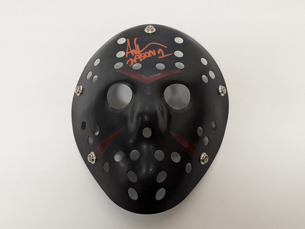 Autographed Jason Voorhees Black Hockey Mask Signed by Ari Lehman “Jason 1” (Friday the 13th Collectible)