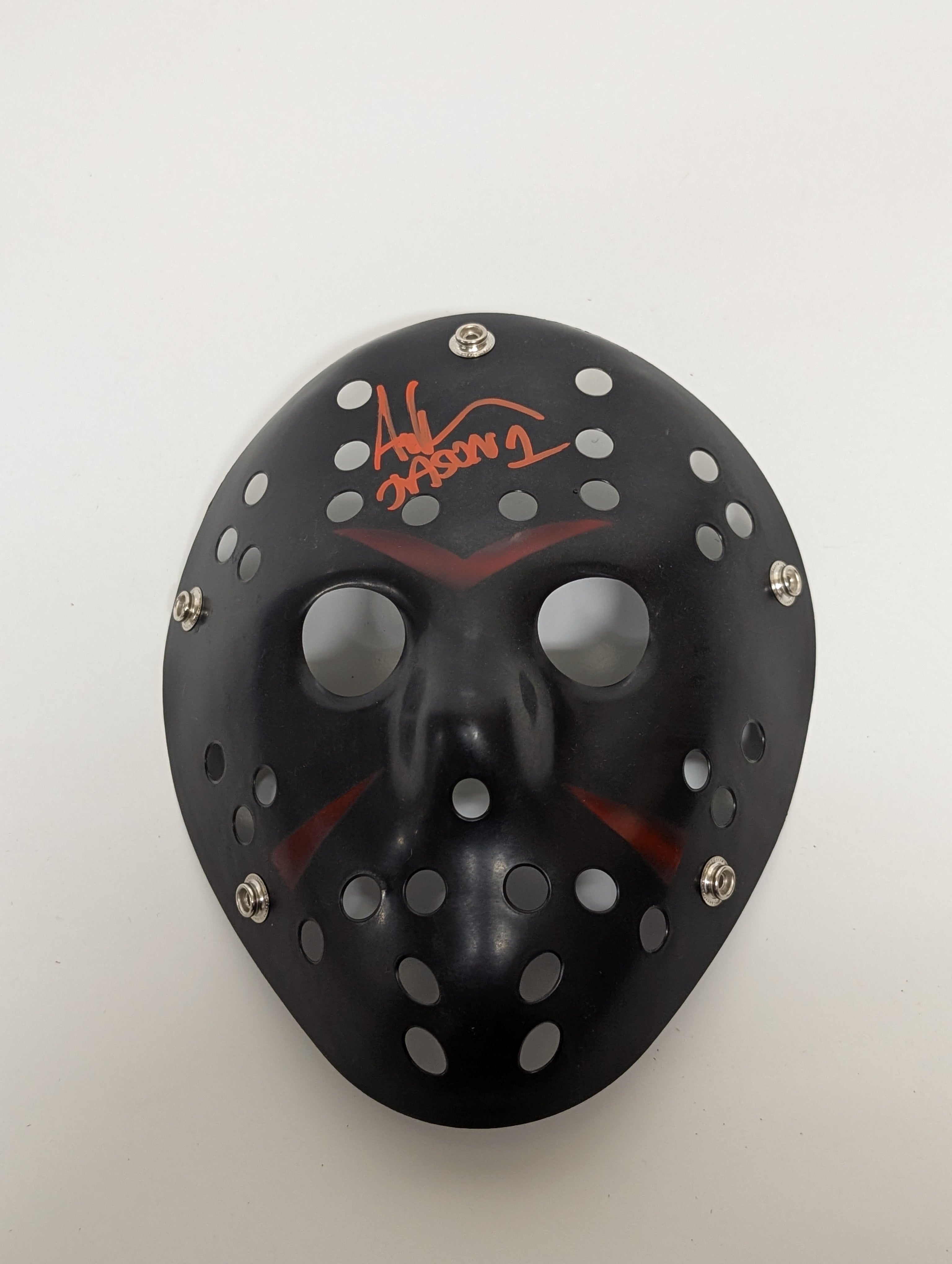 Autographed Jason Voorhees Black Hockey Mask Signed by Ari Lehman “Jason 1” (Friday the 13th Collectible)