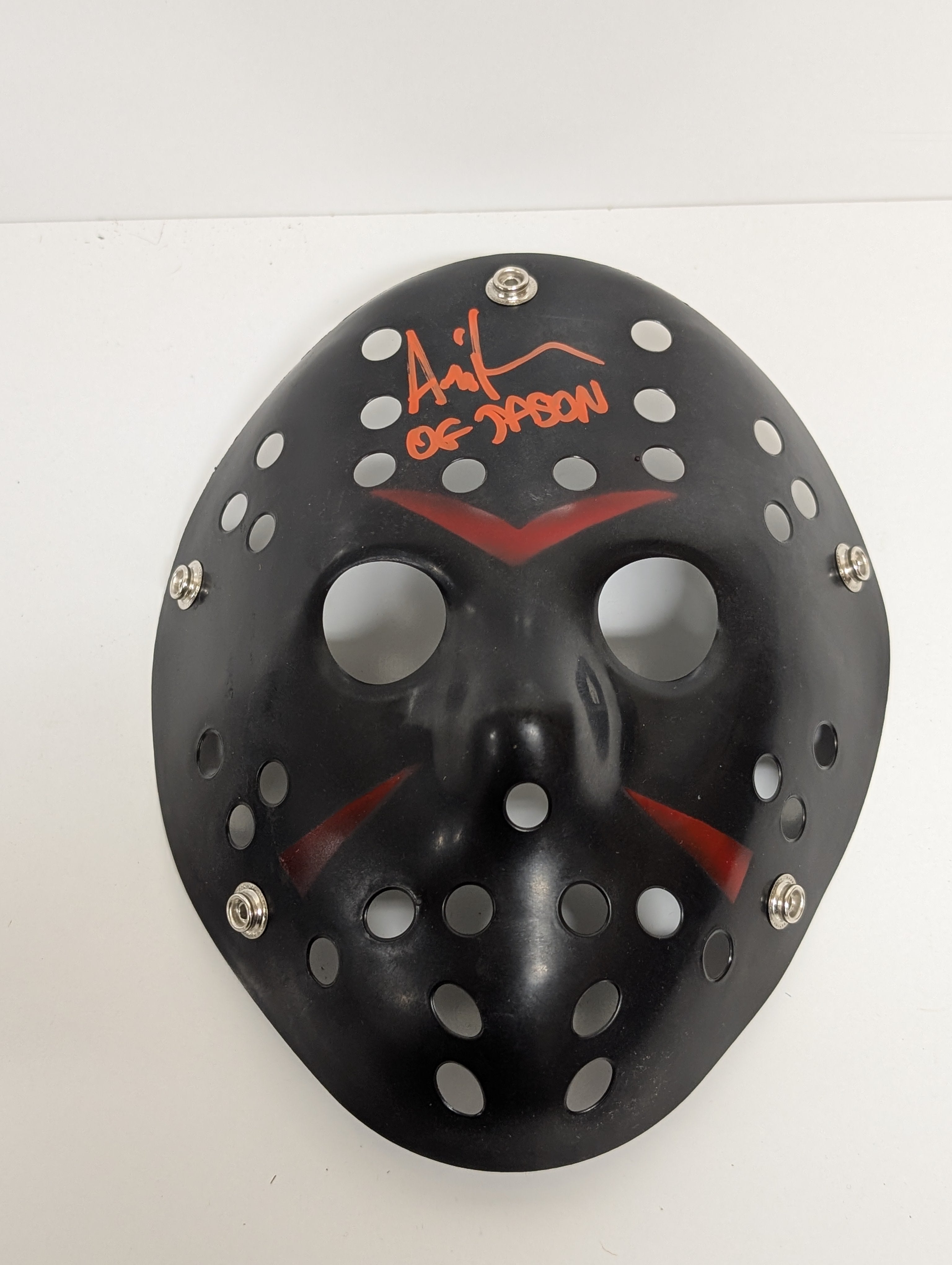 Autographed Jason Voorhees Black Hockey Mask Signed by Ari Lehman “Jason 1” (Friday the 13th Collectible)