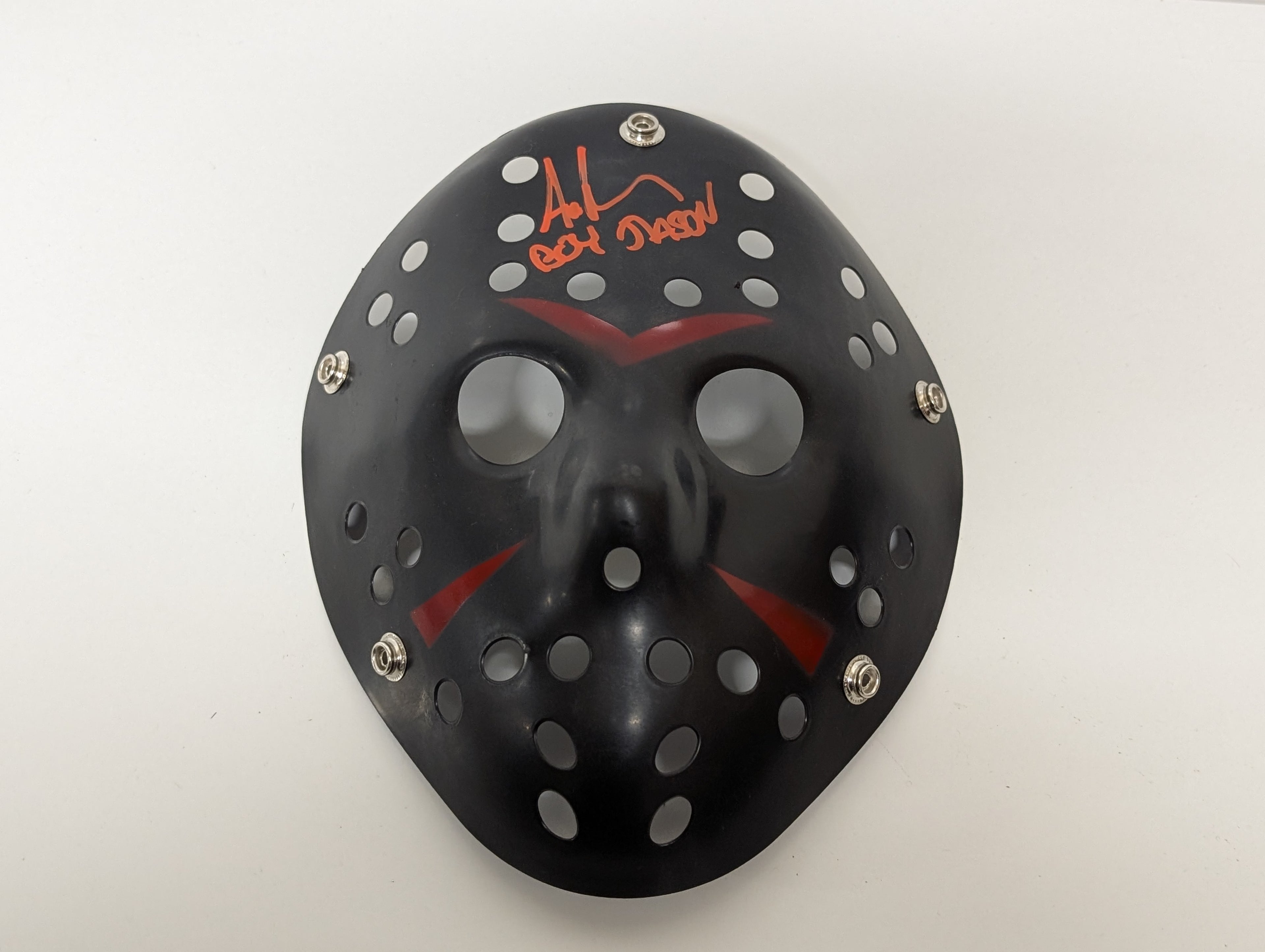 Autographed Jason Voorhees Black Hockey Mask Signed by Ari Lehman “Jason 1” (Friday the 13th Collectible)