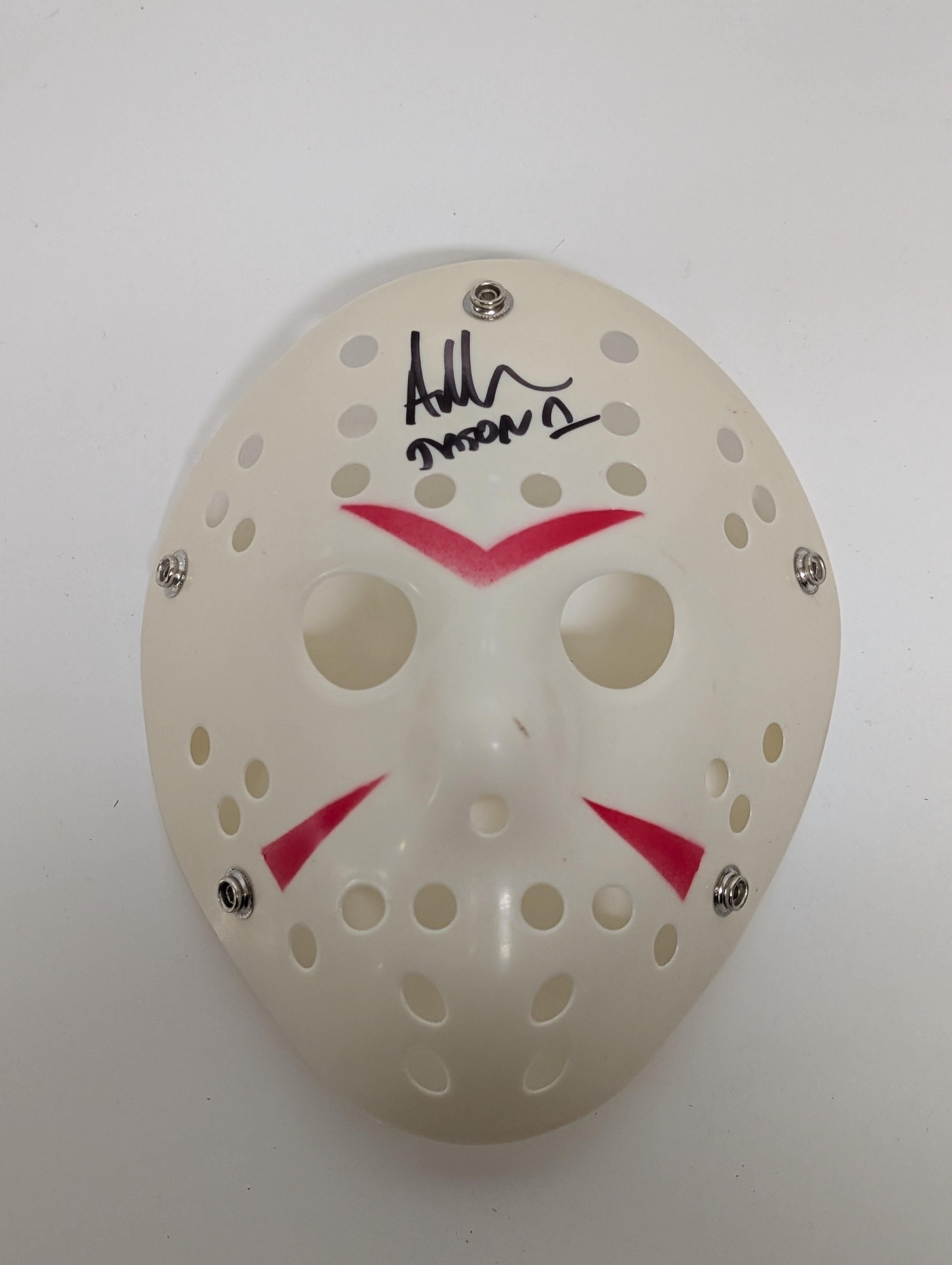 Autographed Jason Voorhees Black Hockey Mask Signed by Ari Lehman “Jason 1” (Friday the 13th Collectible)