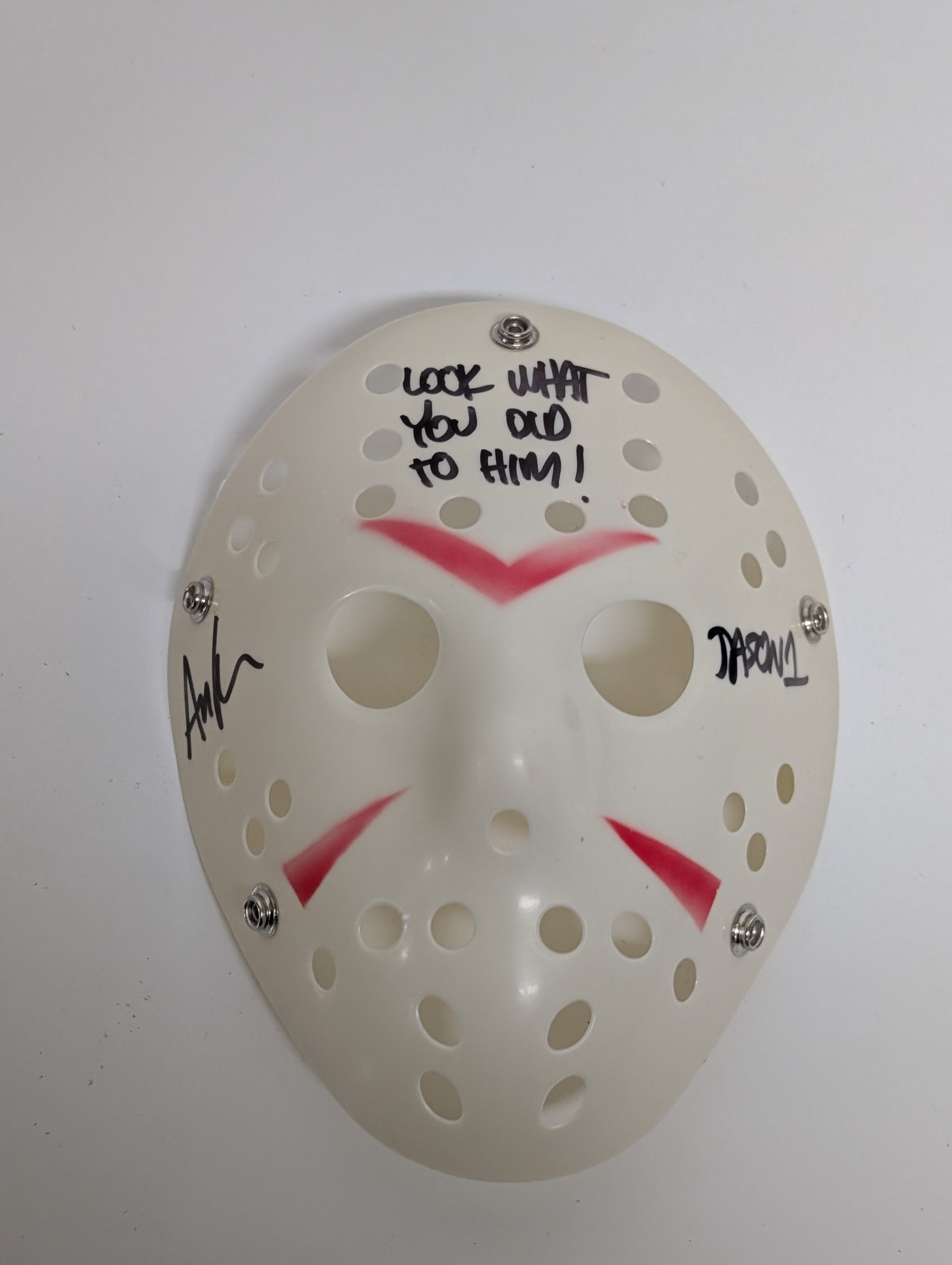Autographed Jason Voorhees Black Hockey Mask Signed by Ari Lehman “Jason 1” (Friday the 13th Collectible)