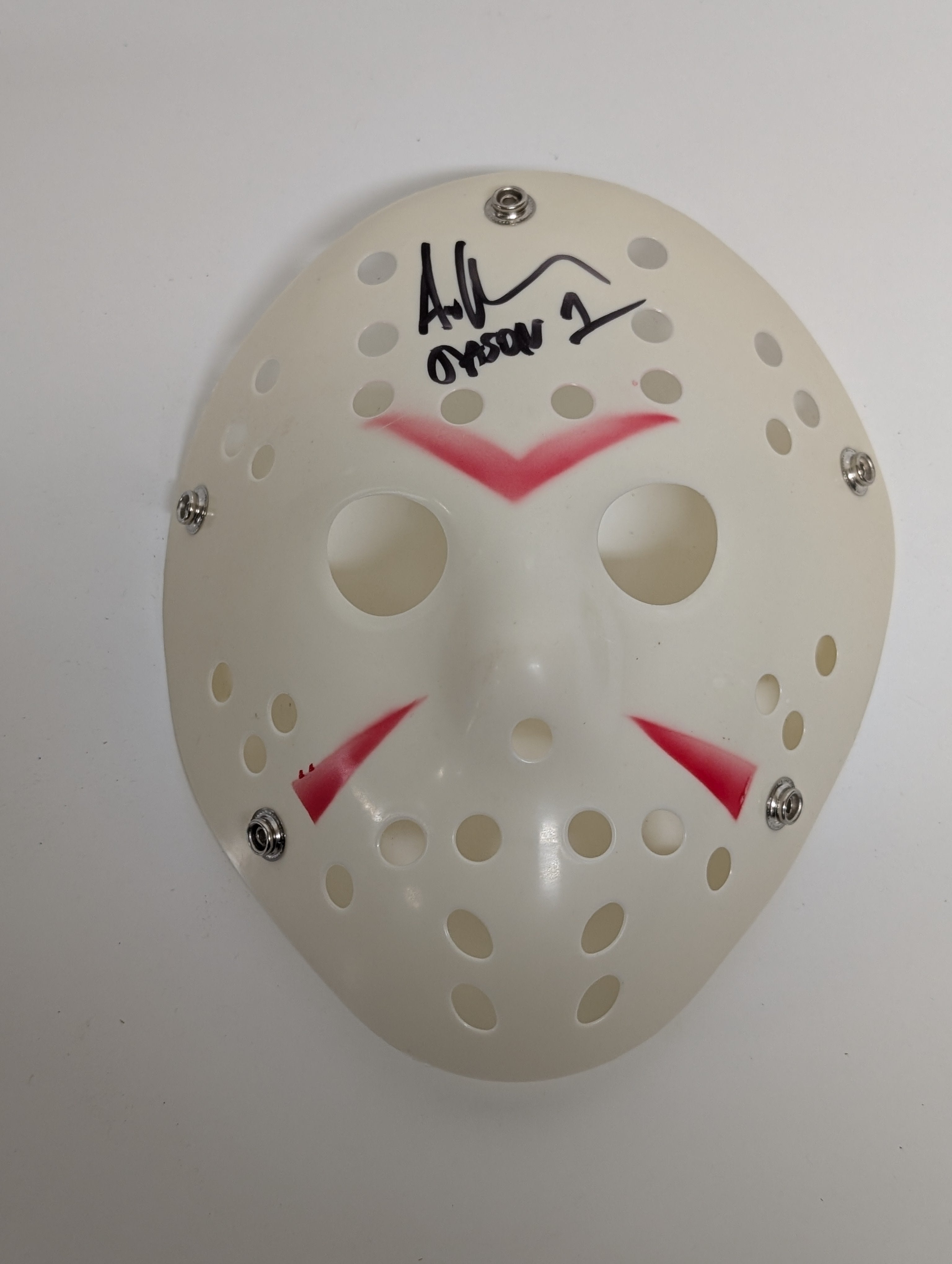 Autographed Jason Voorhees Black Hockey Mask Signed by Ari Lehman “Jason 1” (Friday the 13th Collectible)