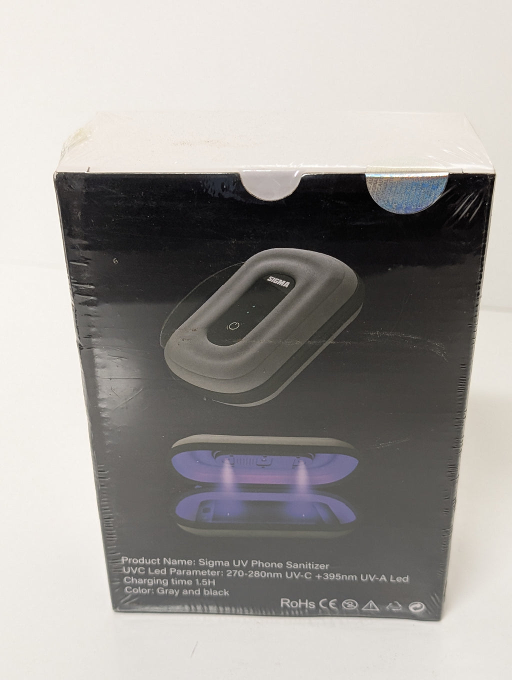 Sigma UV-C Phone Sanitizer Portable LED Sterilizer Case (Gray/Black, New)