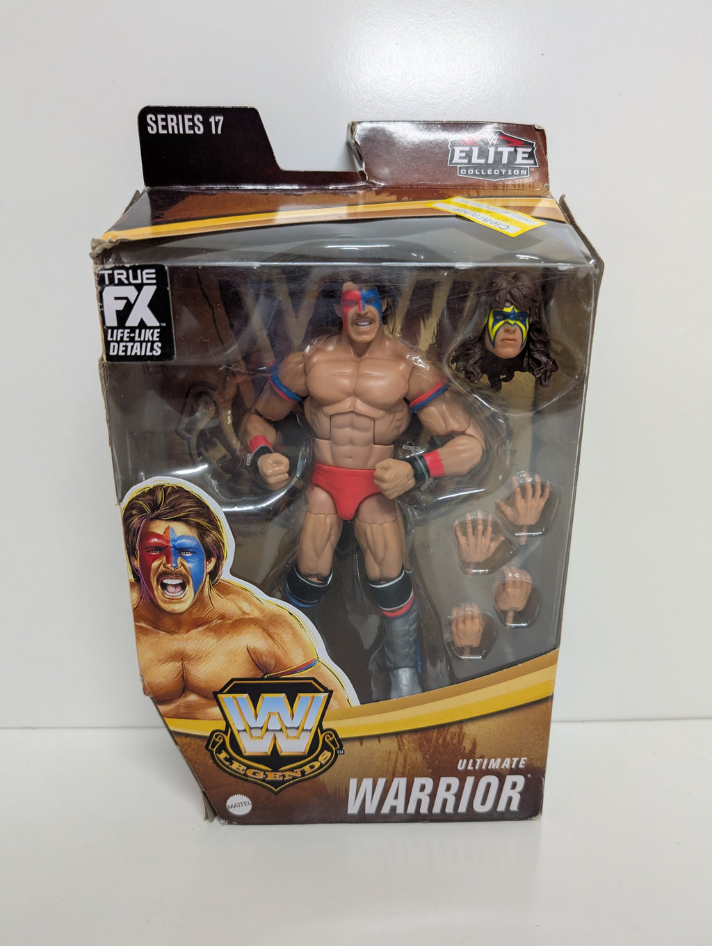 WWE Ultimate Warrior Elite Collection Series 17 – Mattel Legends Figure (New, Damaged Box)