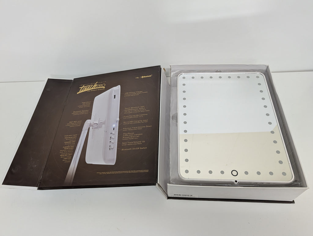 Impressions Vanity TouchPro LED Makeup Mirror with Bluetooth Speaker & USB Charger (Open Box, Unused)