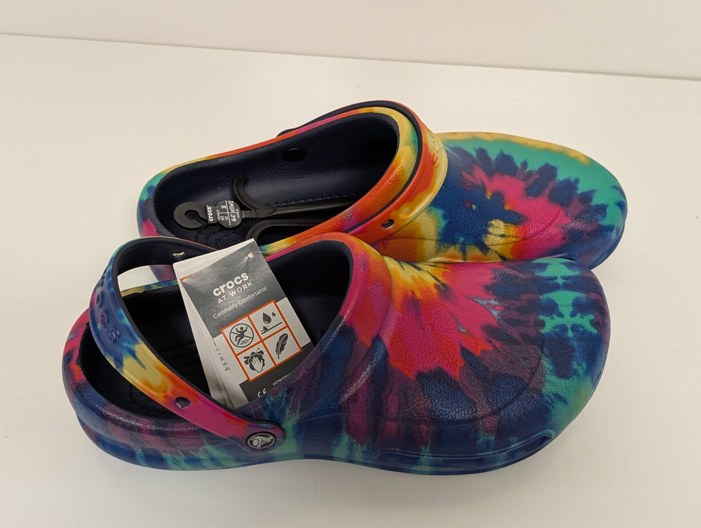 Crocs Bistro Graphic Clog Tie-Dye Unisex Size M12/W12 Slip-Resistant Comfort Clogs (New)
