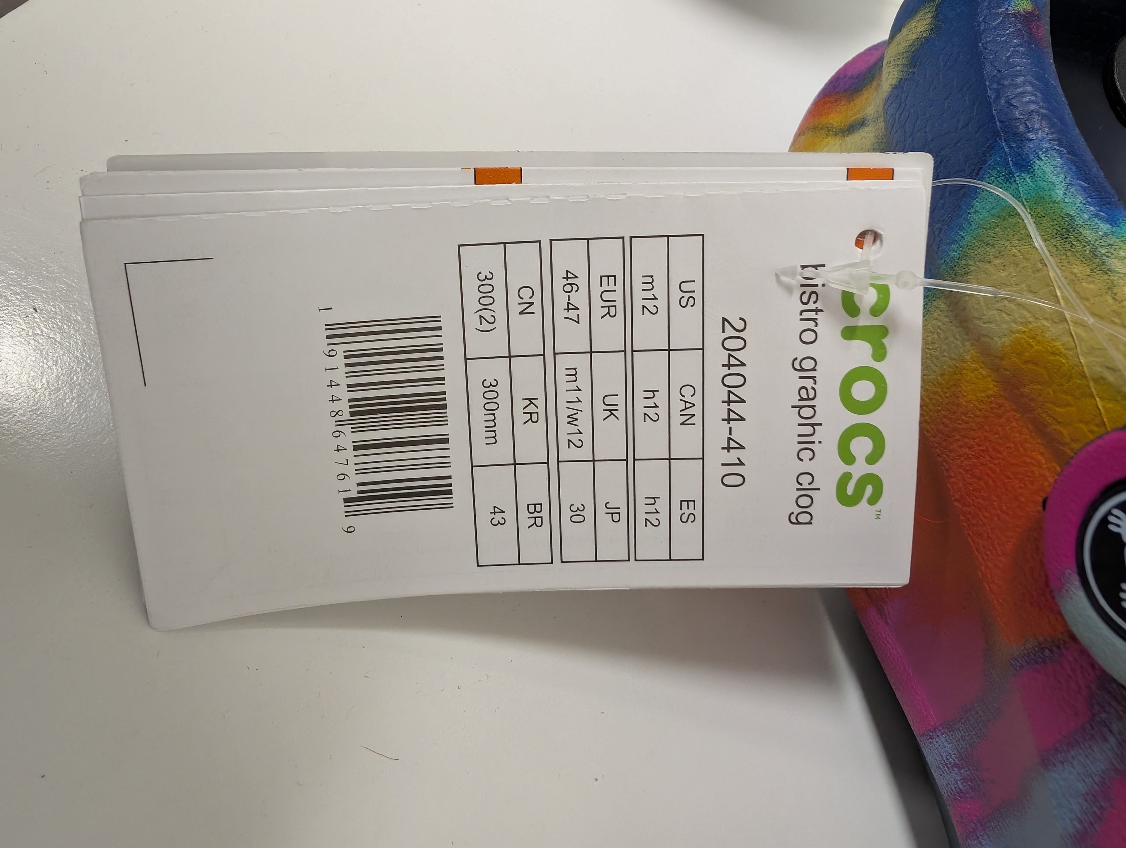 Crocs Bistro Graphic Clog Tie-Dye Unisex Size M12/W12 Slip-Resistant Comfort Clogs (New)