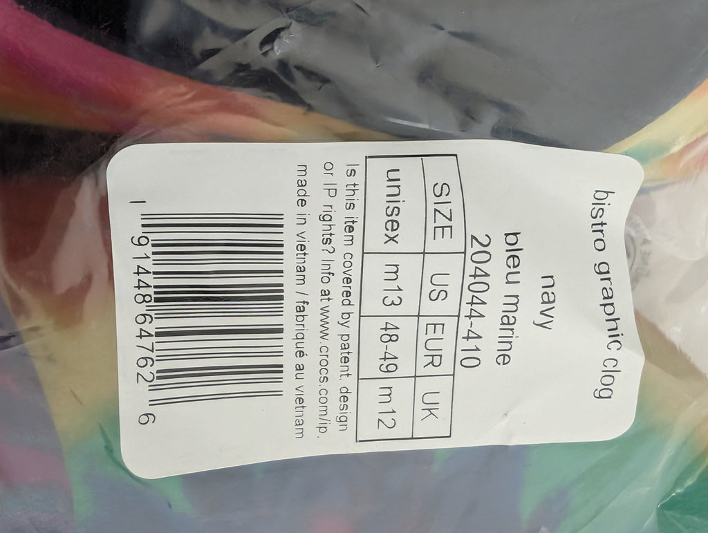 Crocs Bistro Graphic Clog Unisex Tie-Dye Slip Resistant Work Shoes (New, Size M13)