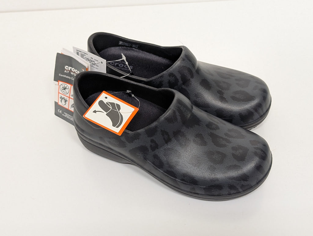 Crocs Neria Pro II Graphic Clog Women’s Size 4 – Black Leopard Print (New)