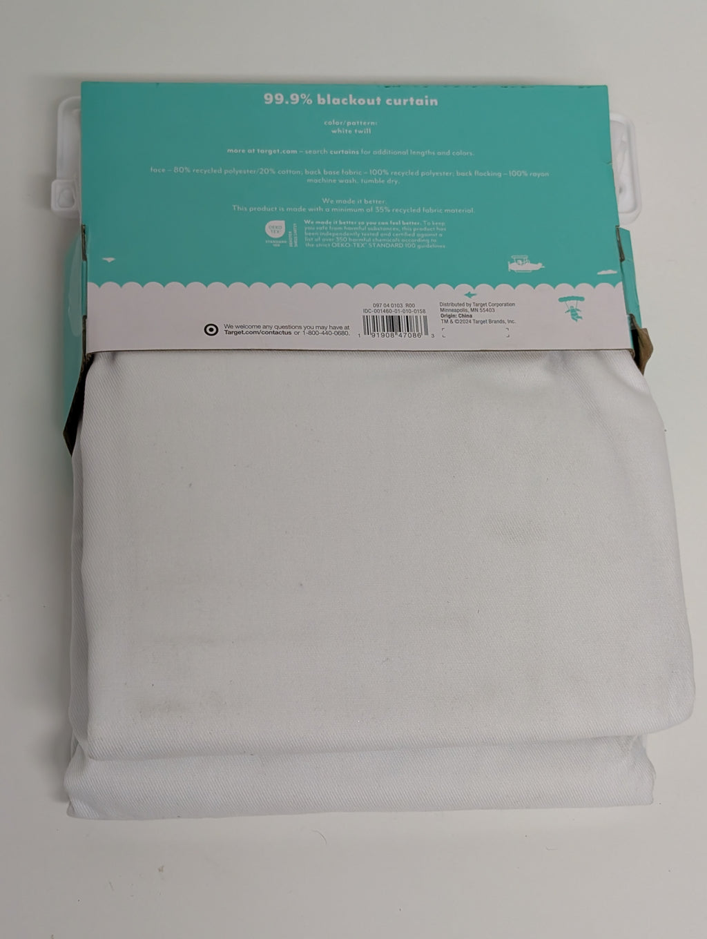 Pillowfort 99.9% Blackout Curtain White Twill 42x84 Window Panel (Single)