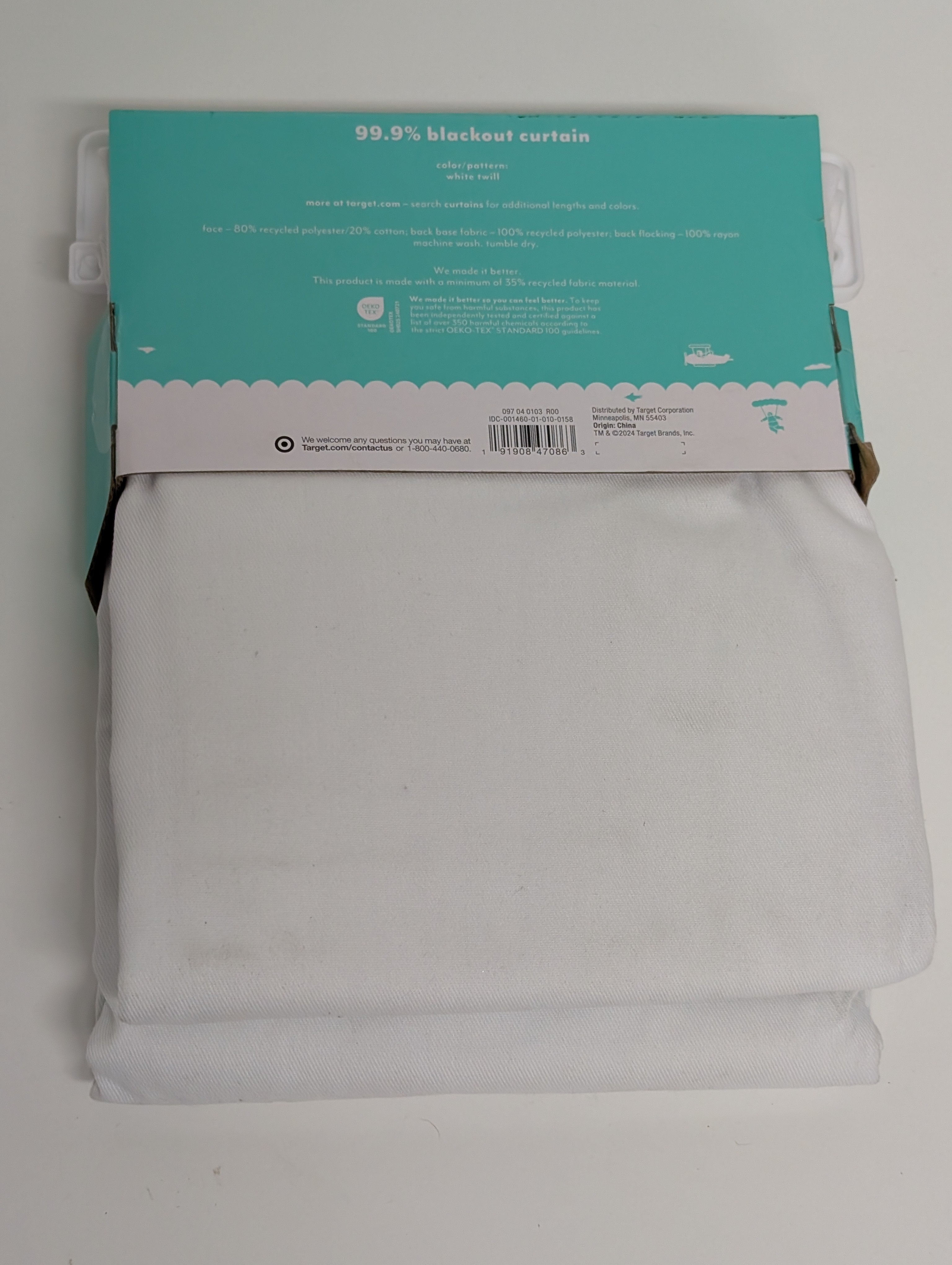 Pillowfort 99.9% Blackout Curtain White Twill 42x84 Window Panel (Single)