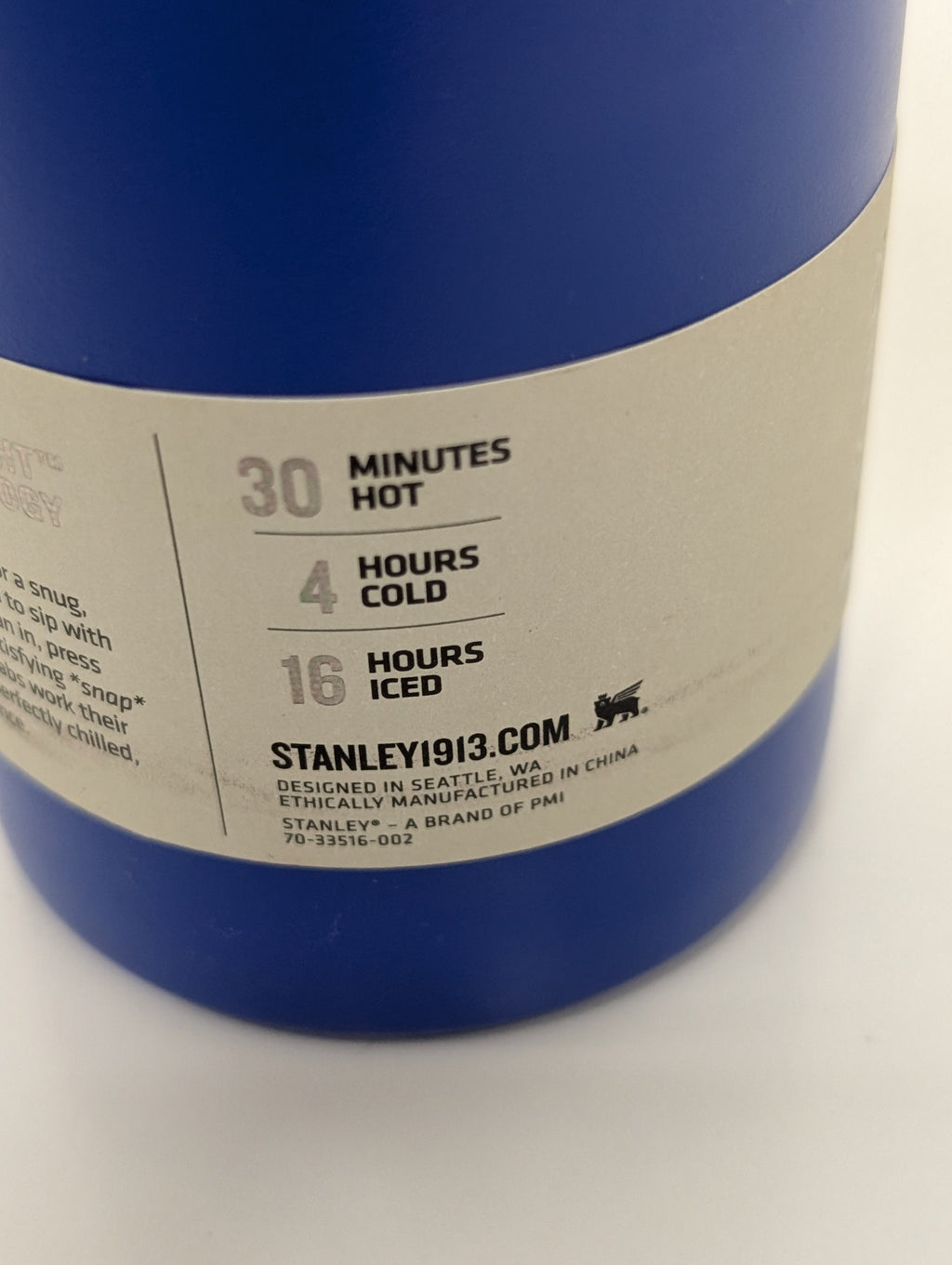 Stanley The Everyday Can Cooler 10oz Blue Stainless Steel Vacuum Insulated Cup