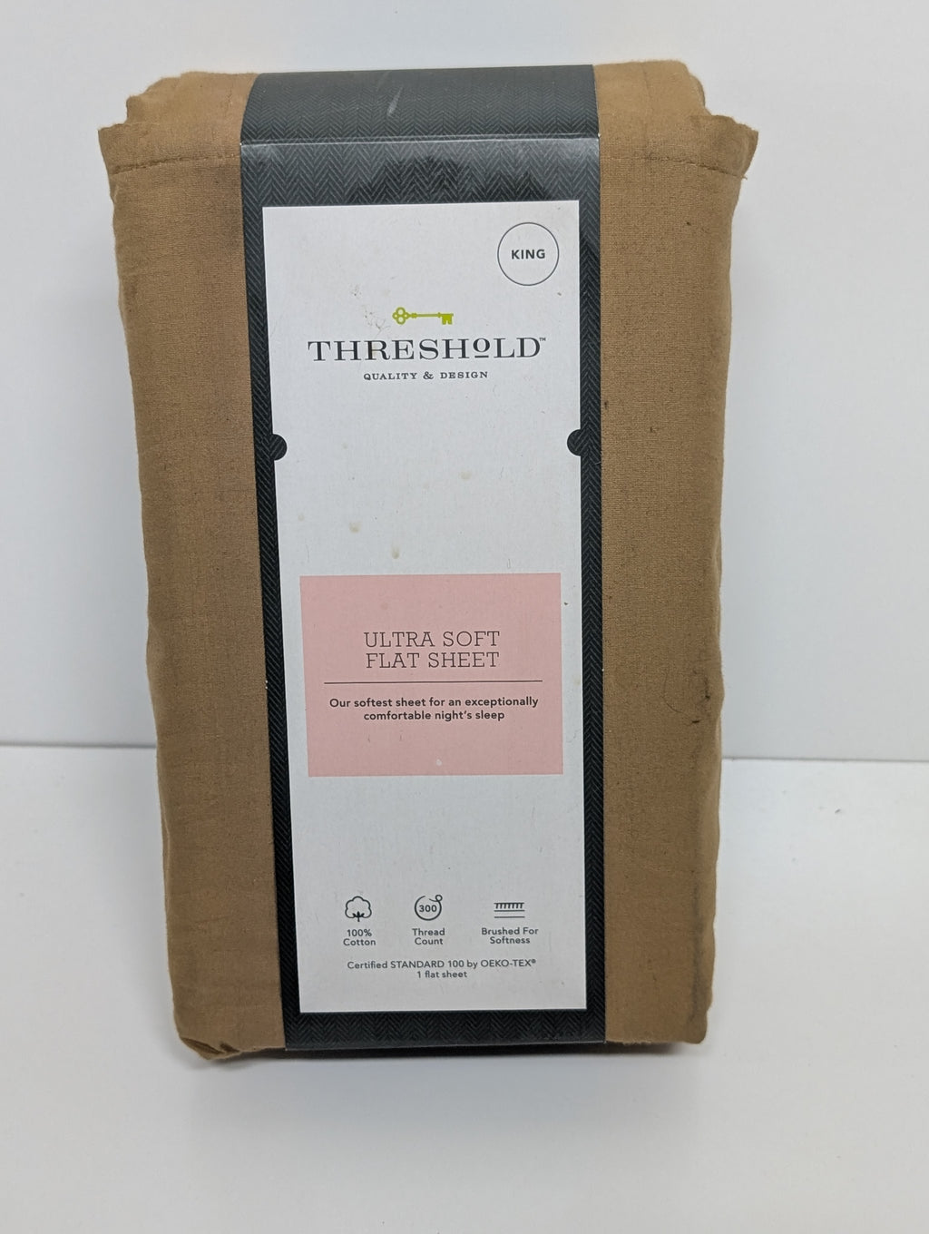 Threshold Ultra Soft 100% Cotton Flat Sheet – King Size (K Flat Brown)