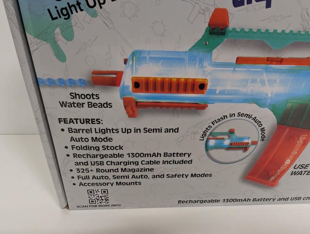 Translucent Lightning Blaster Pro-LED Rechargeable Water Bead Toy Launcher