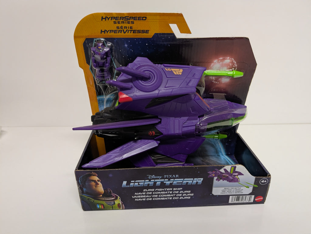 Disney Pixar Lightyear Hyperspeed Series Zurg Fighter Ship Toy Vehicle by Mattel (New)