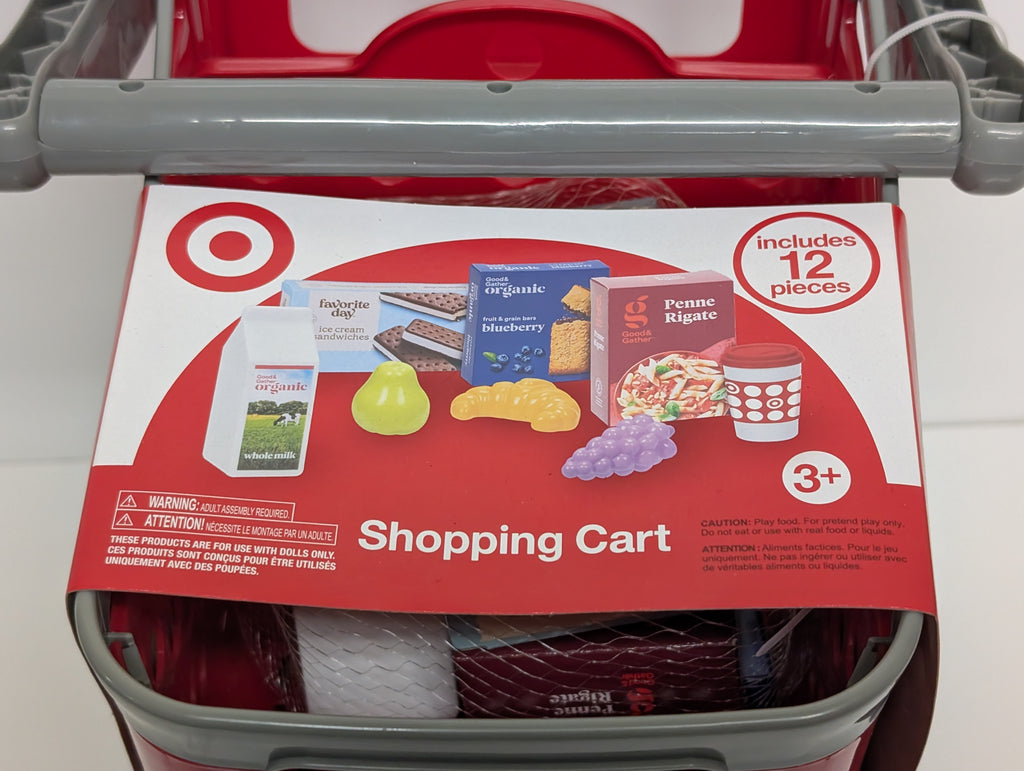 Target Play Shopping Cart with 12 Pretend Food Pieces (Kids Toy, Ages 3+)