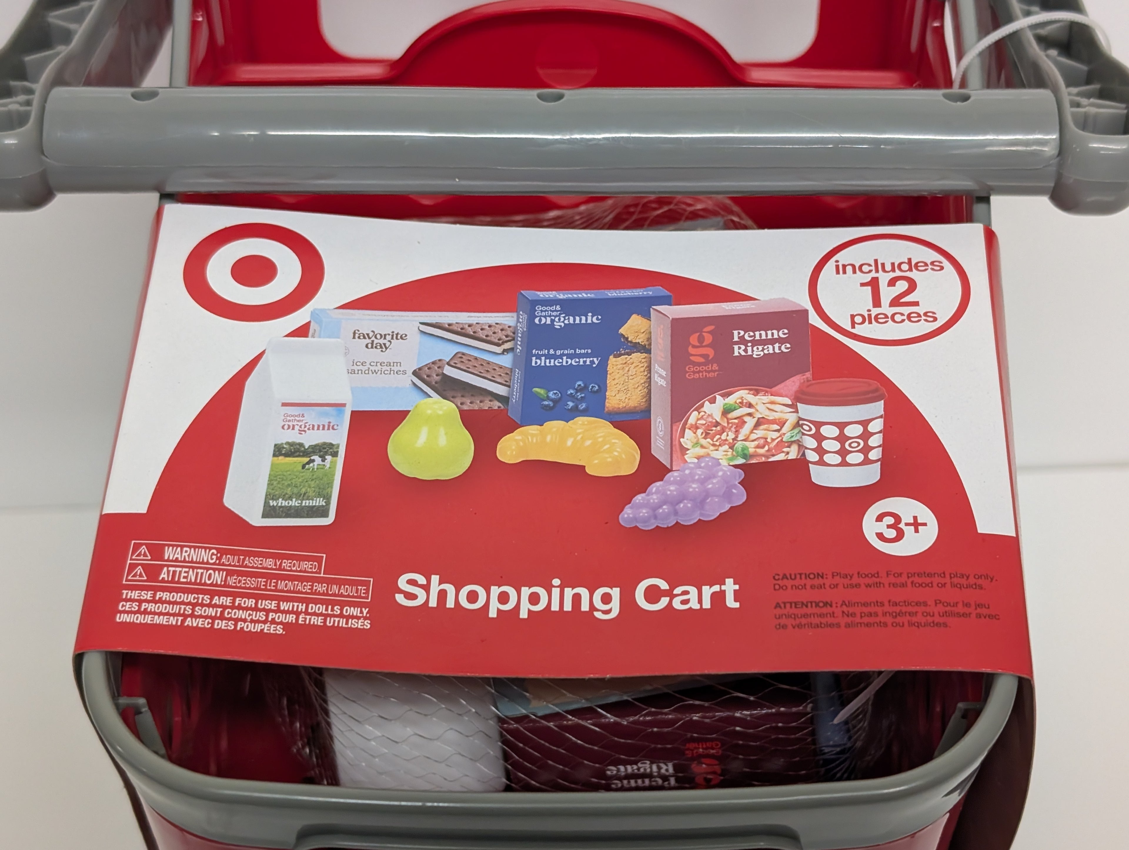Target Play Shopping Cart with 12 Pretend Food Pieces (Kids Toy, Ages 3+)