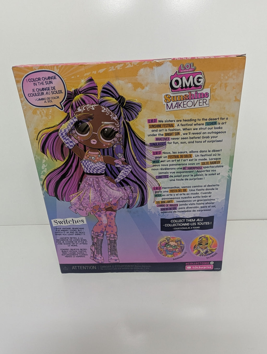 LOL Surprise OMG Sunshine Makeover Doll “Switches” Color Change Fashion Doll (New in Box)