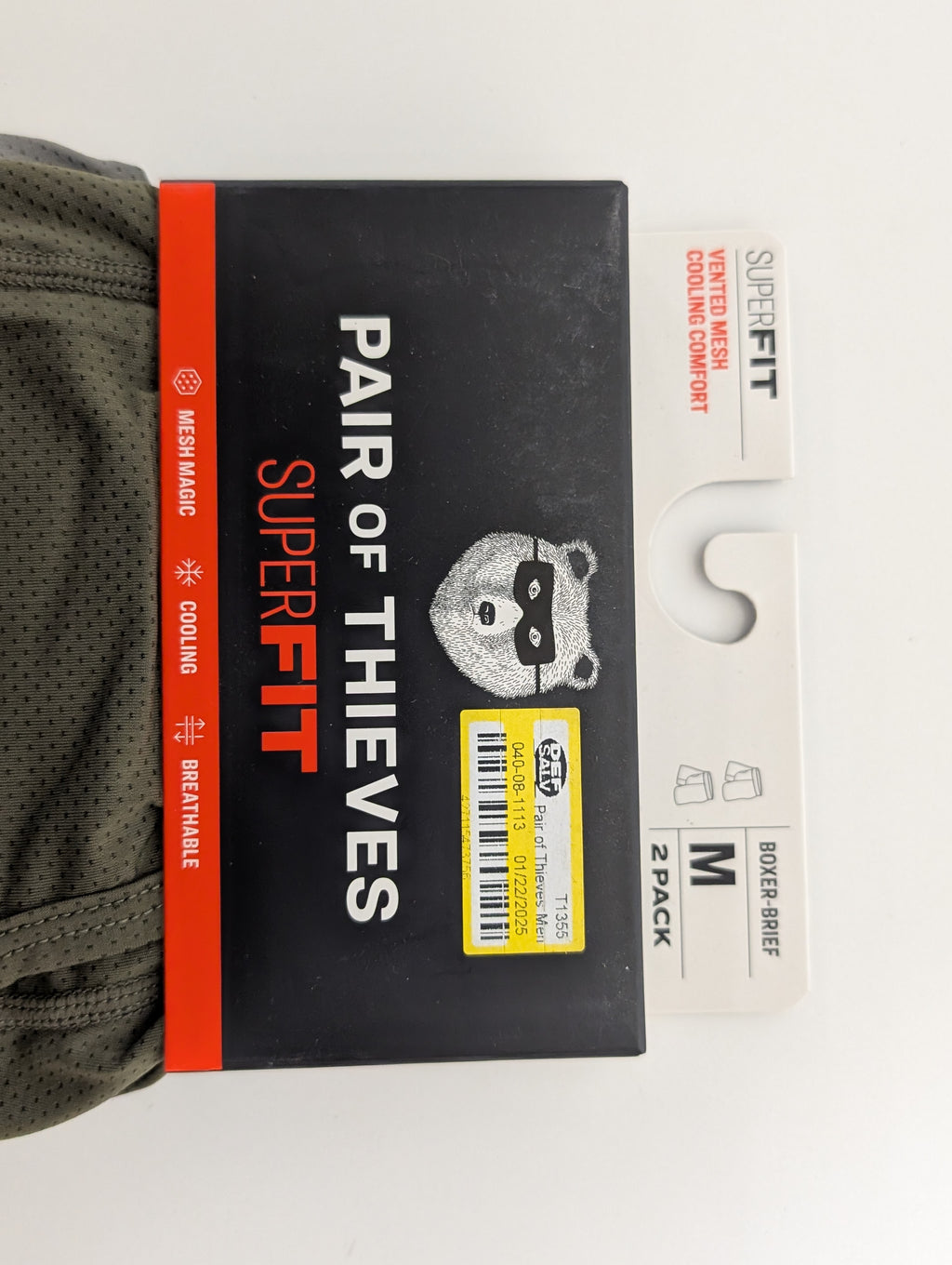 Pair of Thieves SuperFit Men's Boxer Briefs 2-Pack (Medium, Seaweed & Gargoyle Grey)
