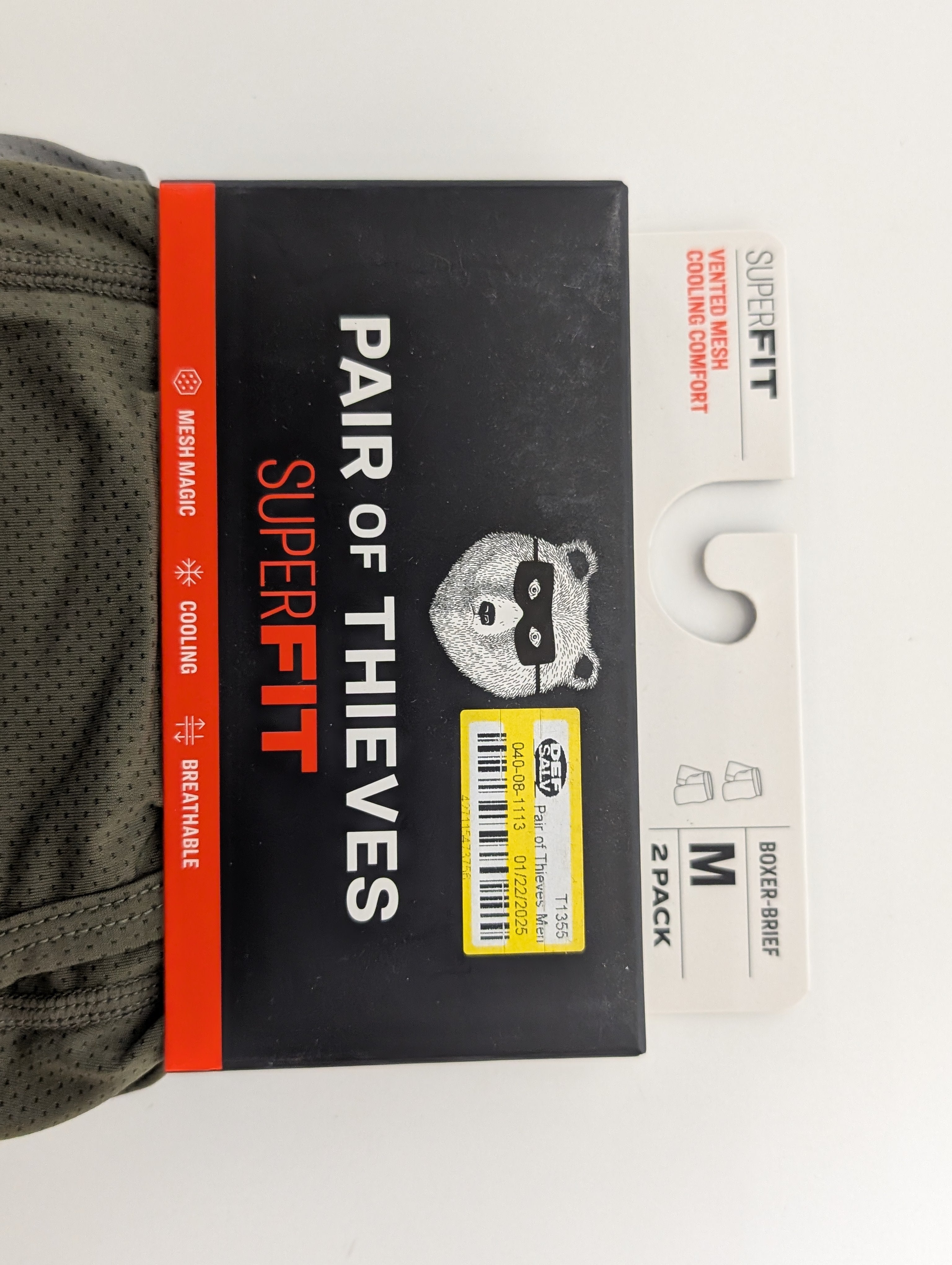Pair of Thieves SuperFit Men's Boxer Briefs 2-Pack (Medium, Seaweed & Gargoyle Grey)