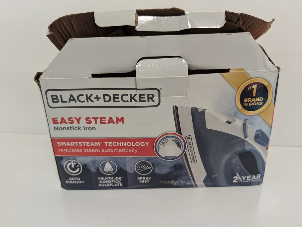 Black+Decker Easy Steam Nonstick Iron with SmartSteam Technology (Light Blue, Tested)