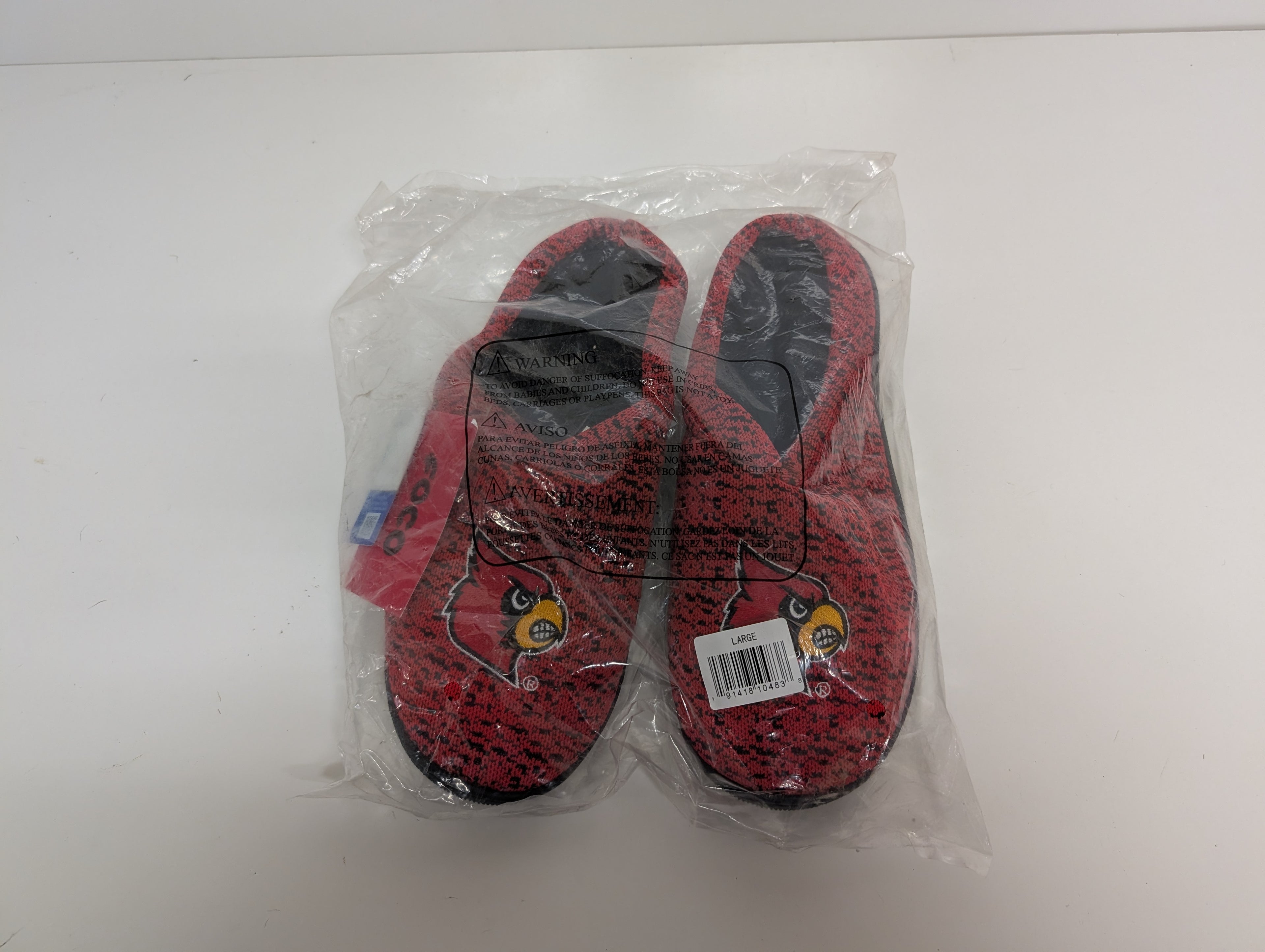 FOCO Louisville Cardinals Knit Slippers – Size Large (New in Package)