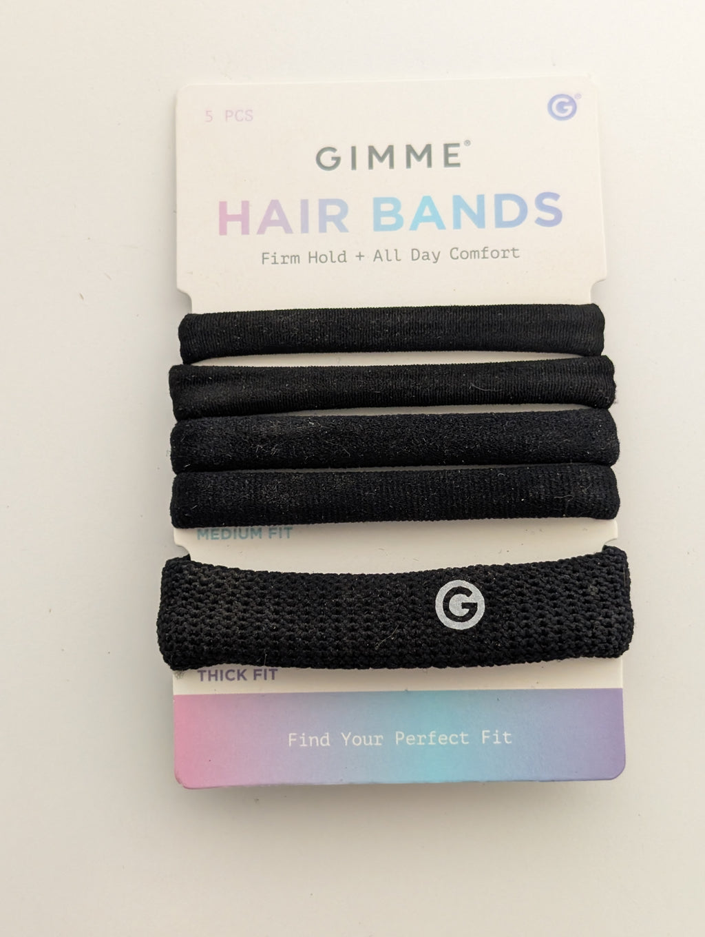 GIMME Hair Bands – 5 Pack (Firm Hold + All-Day Comfort, Black)