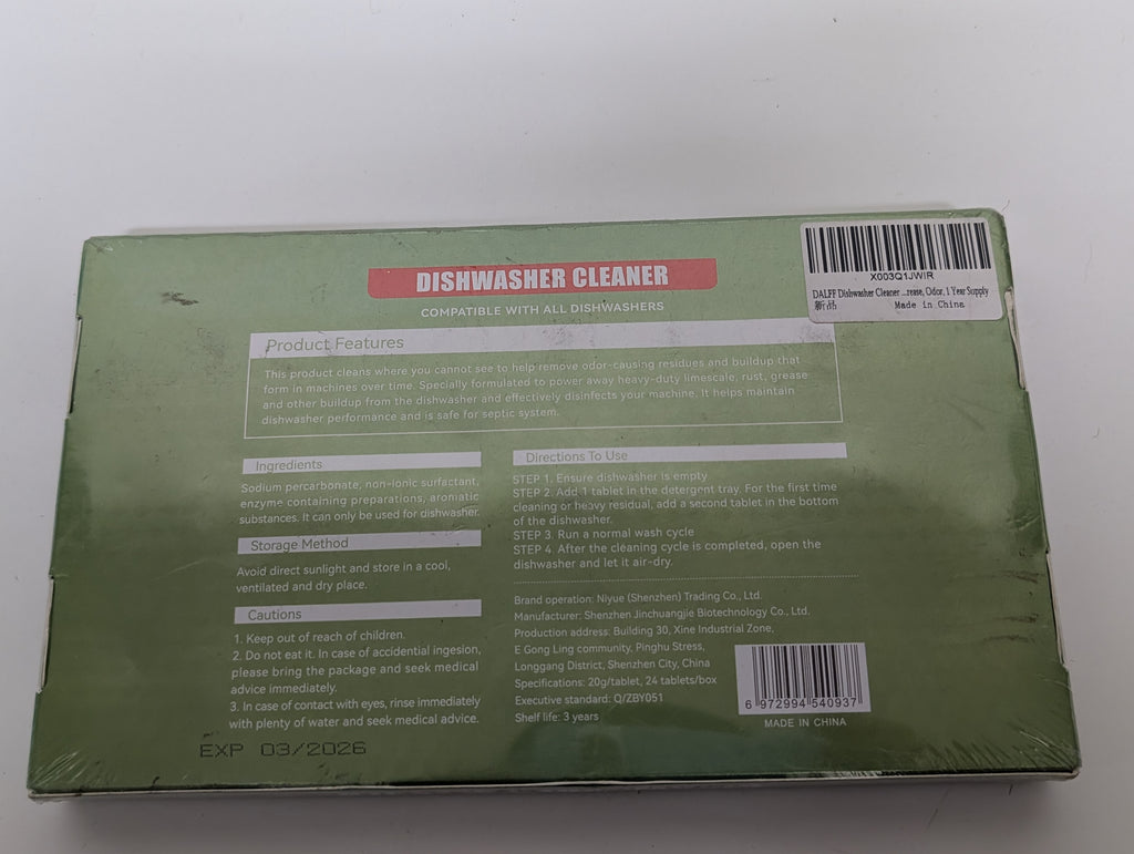DALFF Dishwasher Cleaner Tablets (24 Count) Deep Clean & Deodorizing Formula (2026 Exp.)