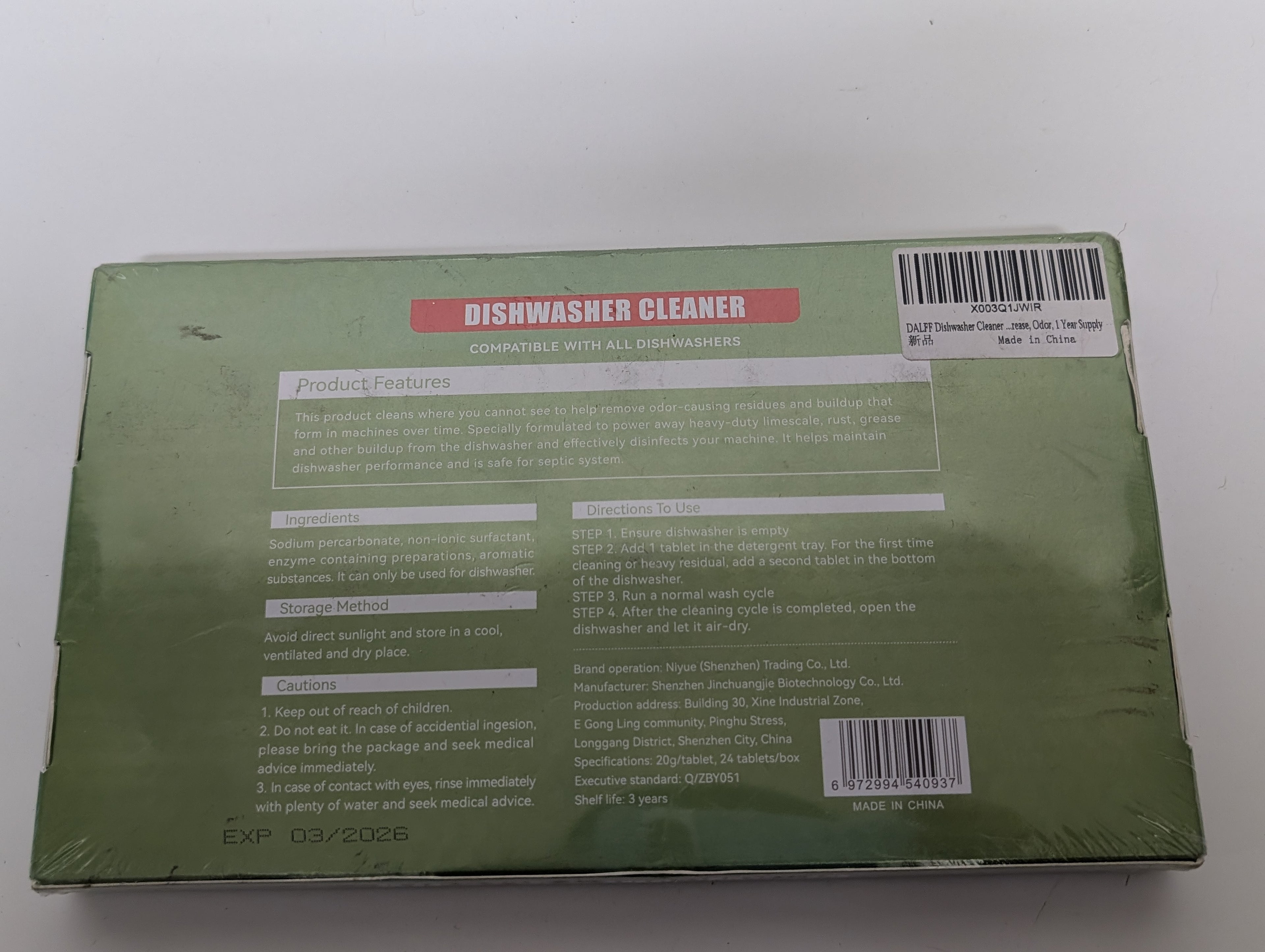 DALFF Dishwasher Cleaner Tablets (24 Count) Deep Clean & Deodorizing Formula (2026 Exp.)