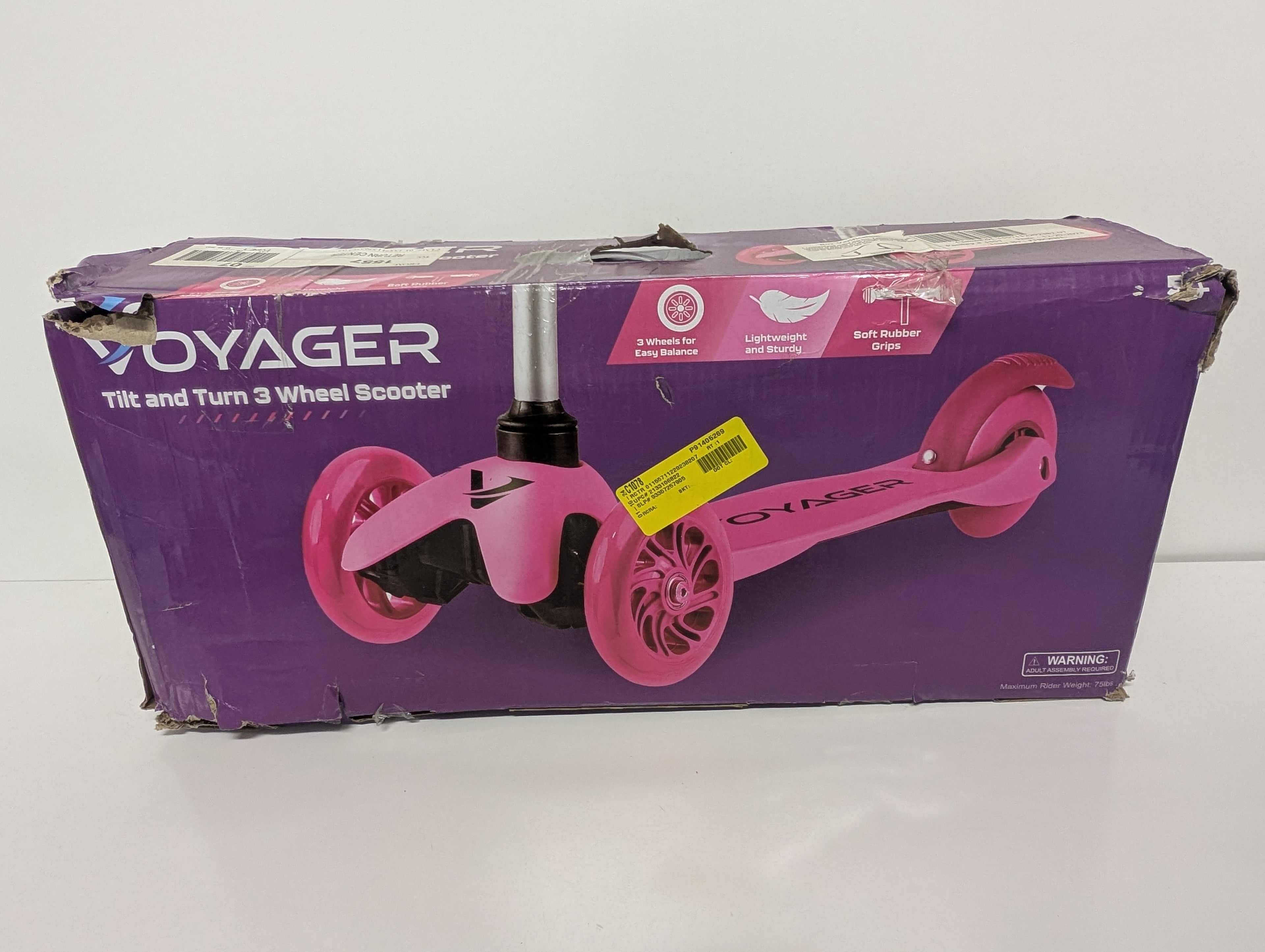 Voyager Tilt and Turn 3-Wheel Scooter – Pink