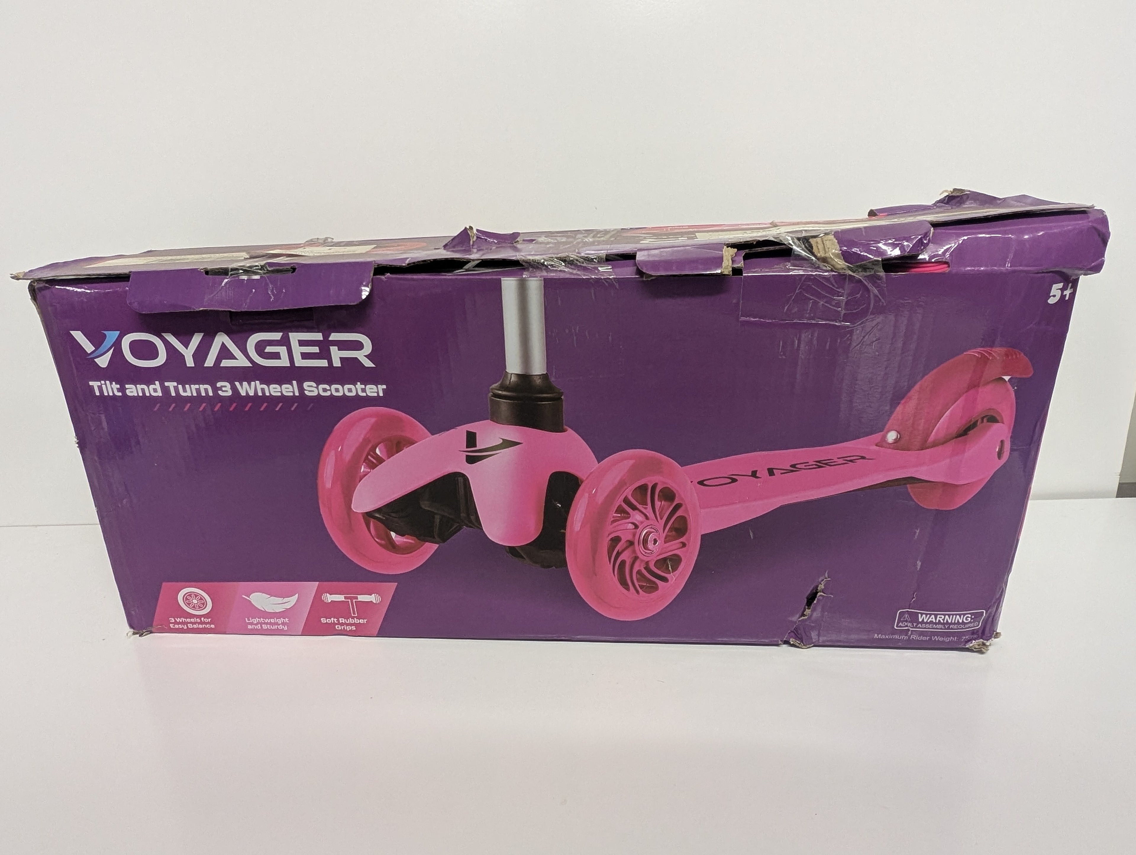 Voyager Tilt and Turn 3-Wheel Scooter – Pink