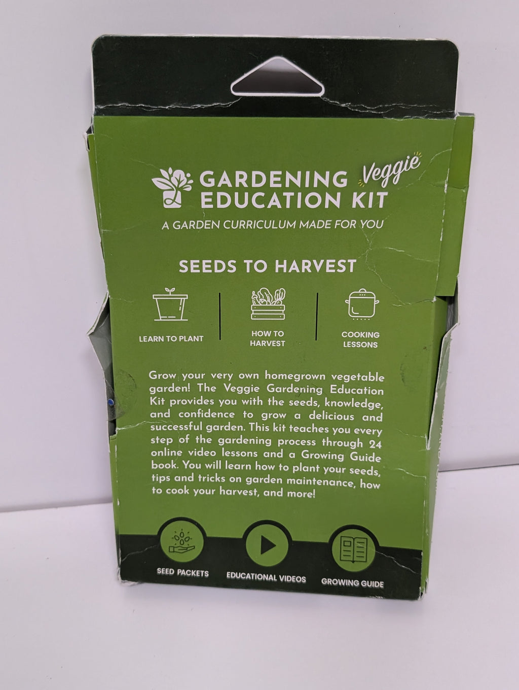 Leaf’d Box Gardening Education Kit Veggie Edition 6 Non-GMO Seed Packets with Growing Guide (New)