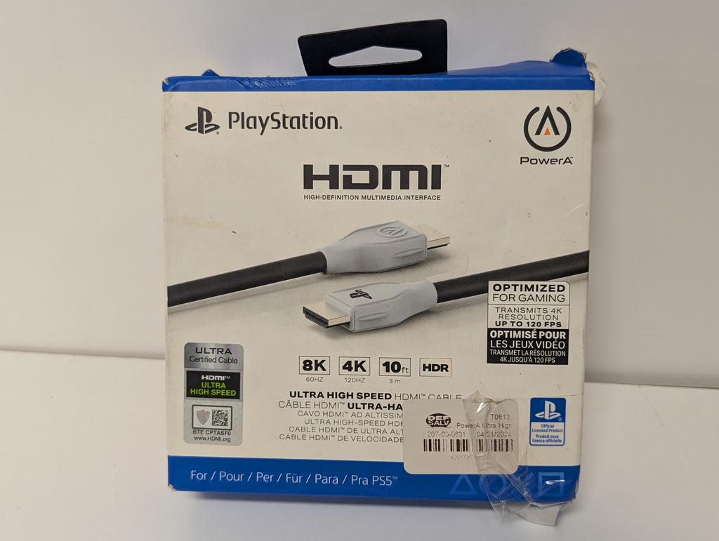 PowerA PlayStation Ultra High Speed HDMI Cable 10ft 8K/4K HDR Certified (New, Box Wear)